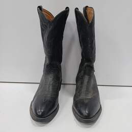 Tony Lama Men's Ranchin' Ropin' Riding Black Leather Western Boots Size 10.5D`