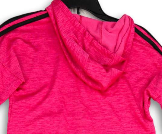 Girls Pink Long Sleeve Kangaroo Pockets Full Zip Track Jacket Size XL image number 4