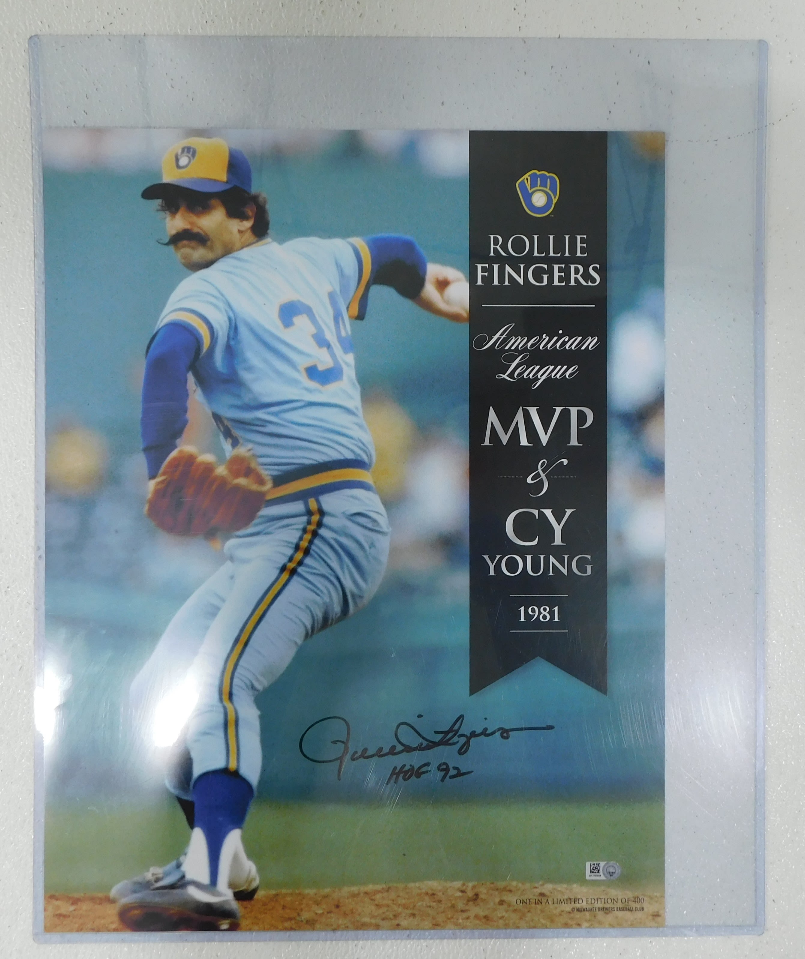 Buy the HOF Rollie Fingers Signed Limited Edition Poster /400 w/ COA Brewers