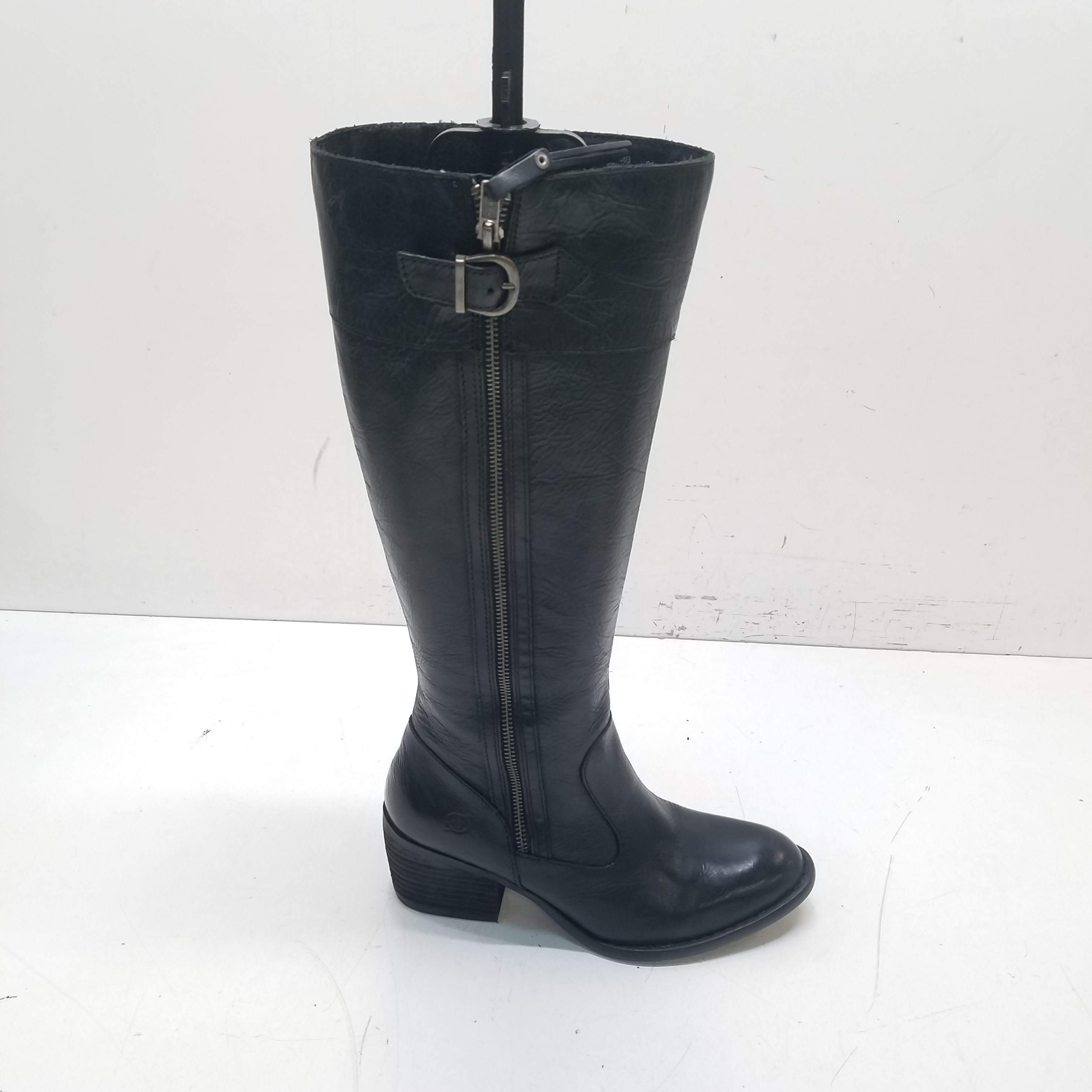 Buy the Born Leather Knee High Boots Black 7 | GoodwillFinds