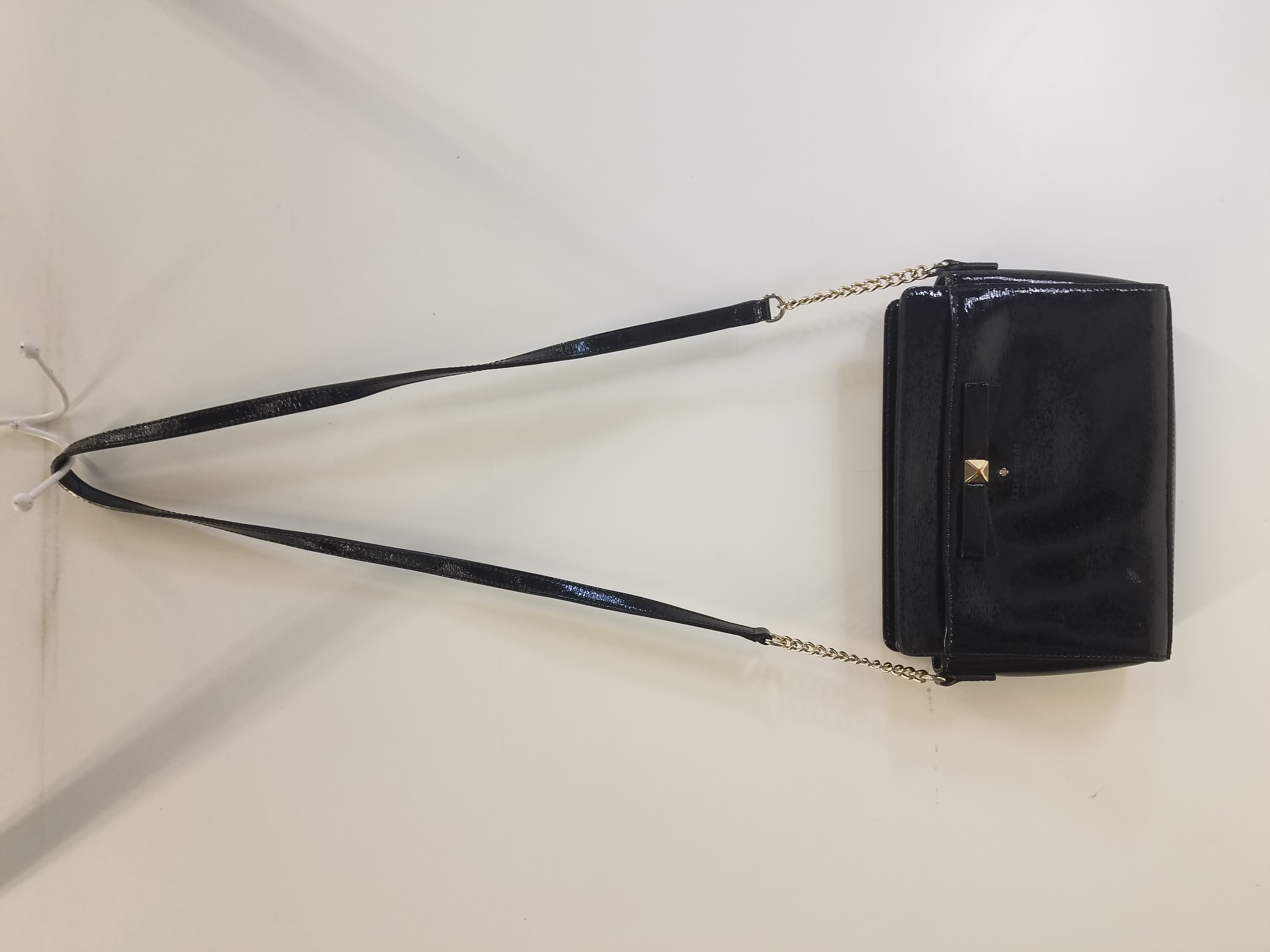 Buy the Kate Spade Patent Leather Black Shoulder Bag | GoodwillFinds