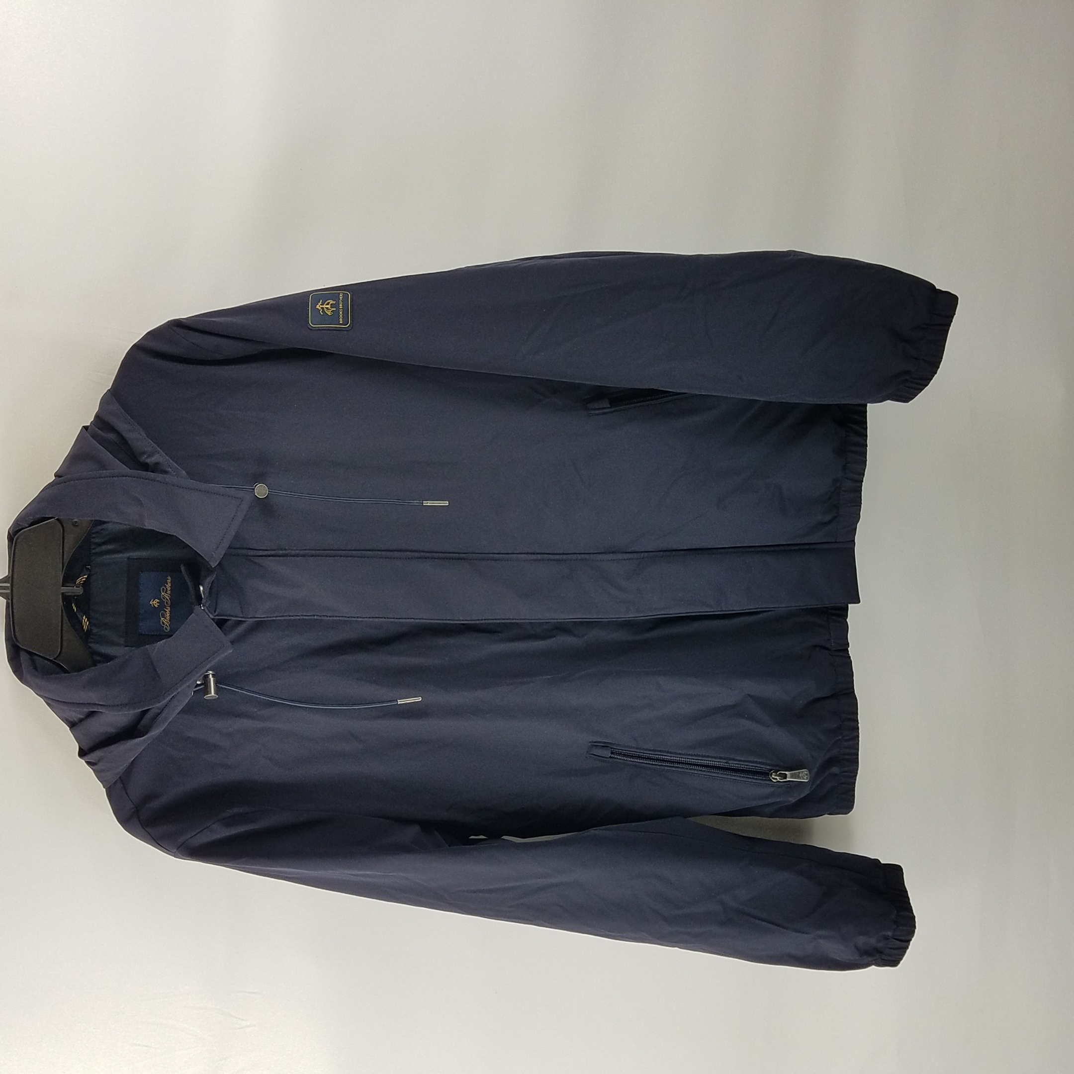 Buy the Brooks Brothers Men Navy Hooded Windbreaker M NWT | GoodwillFinds