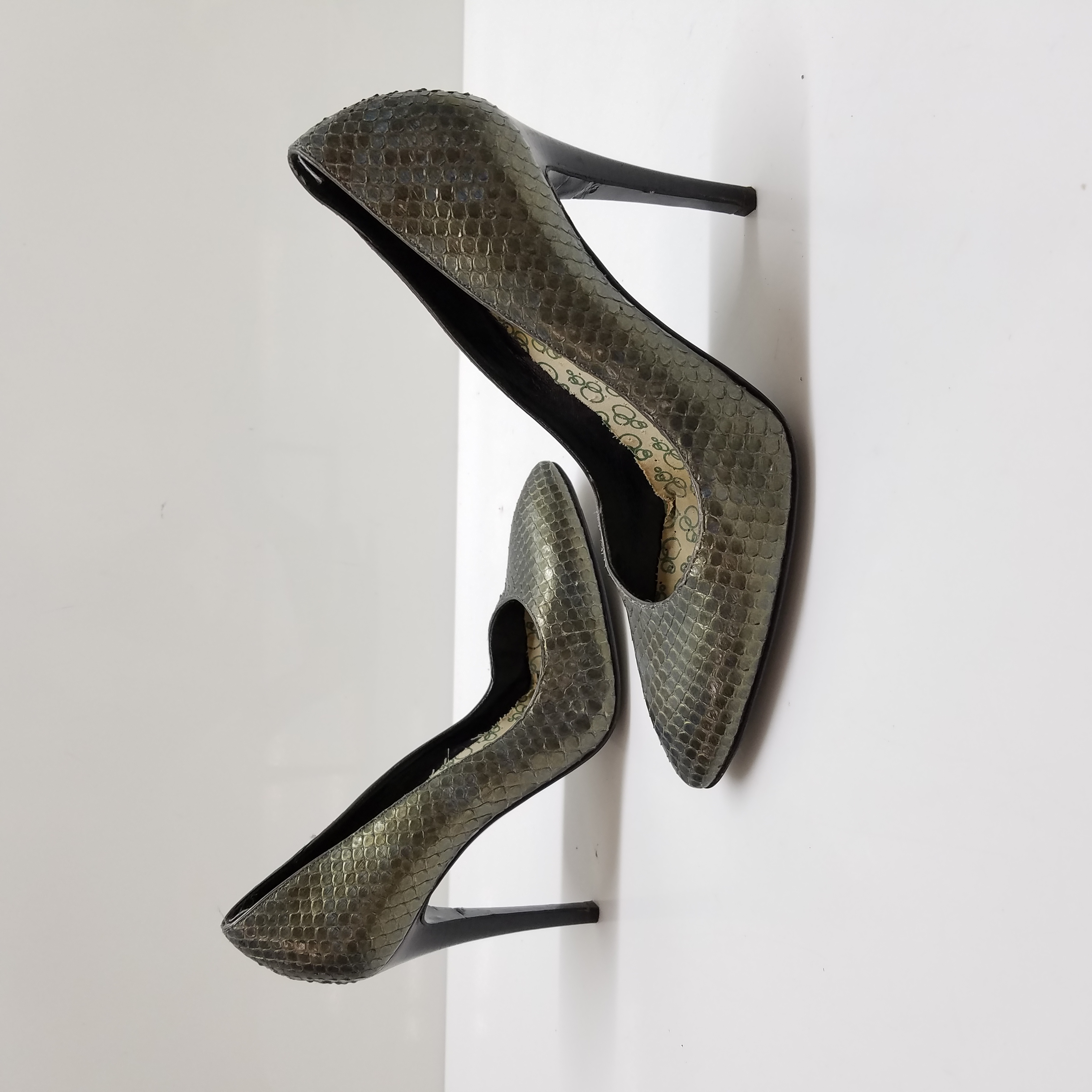 Chrissie Morris Snakeskin Heels, Sz 38.5 – Preloved Style HQ