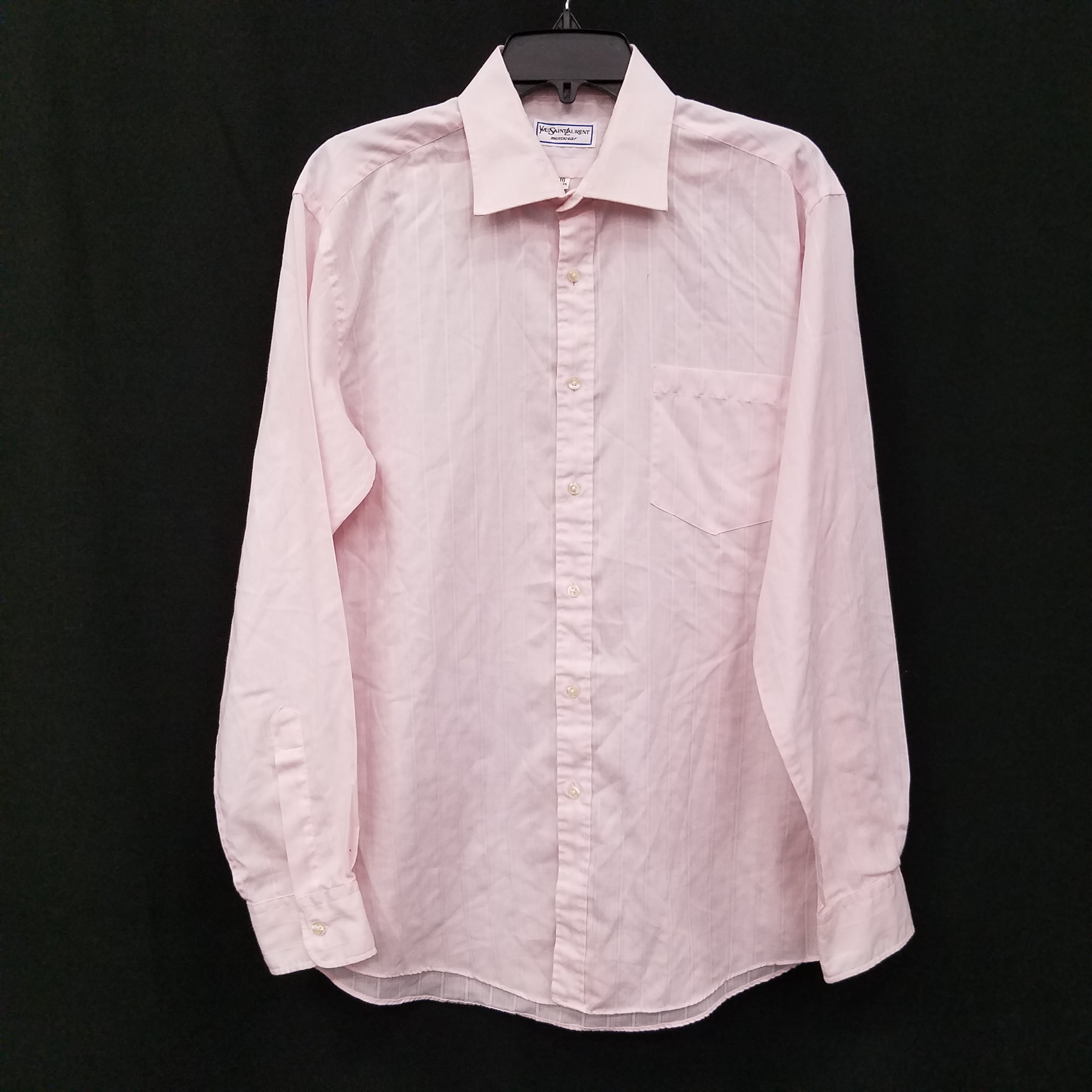 Buy the Mens Pink Collared Long Sleeve Button Front Dress Shirt Size 16 ...