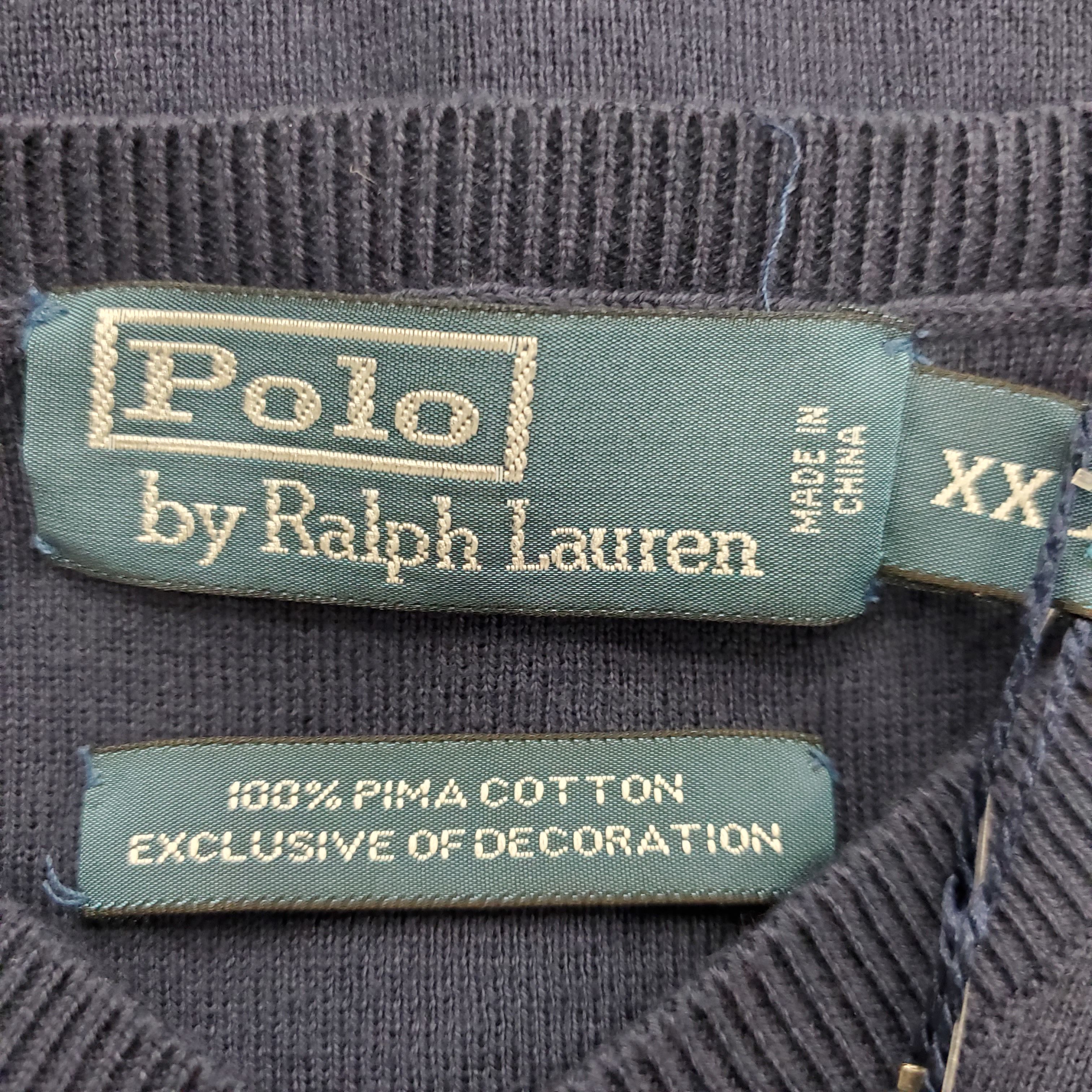 Buy the Polo Ralph Lauren Men Blue Knit Vest XXL NWT | GoodwillFinds