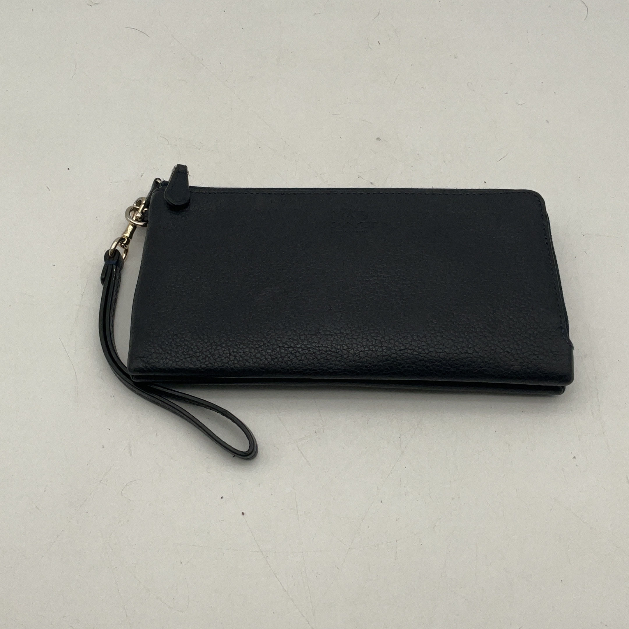 Buy the Womens Black Pebble Leather Detachable Strap Zipper Pockets ...