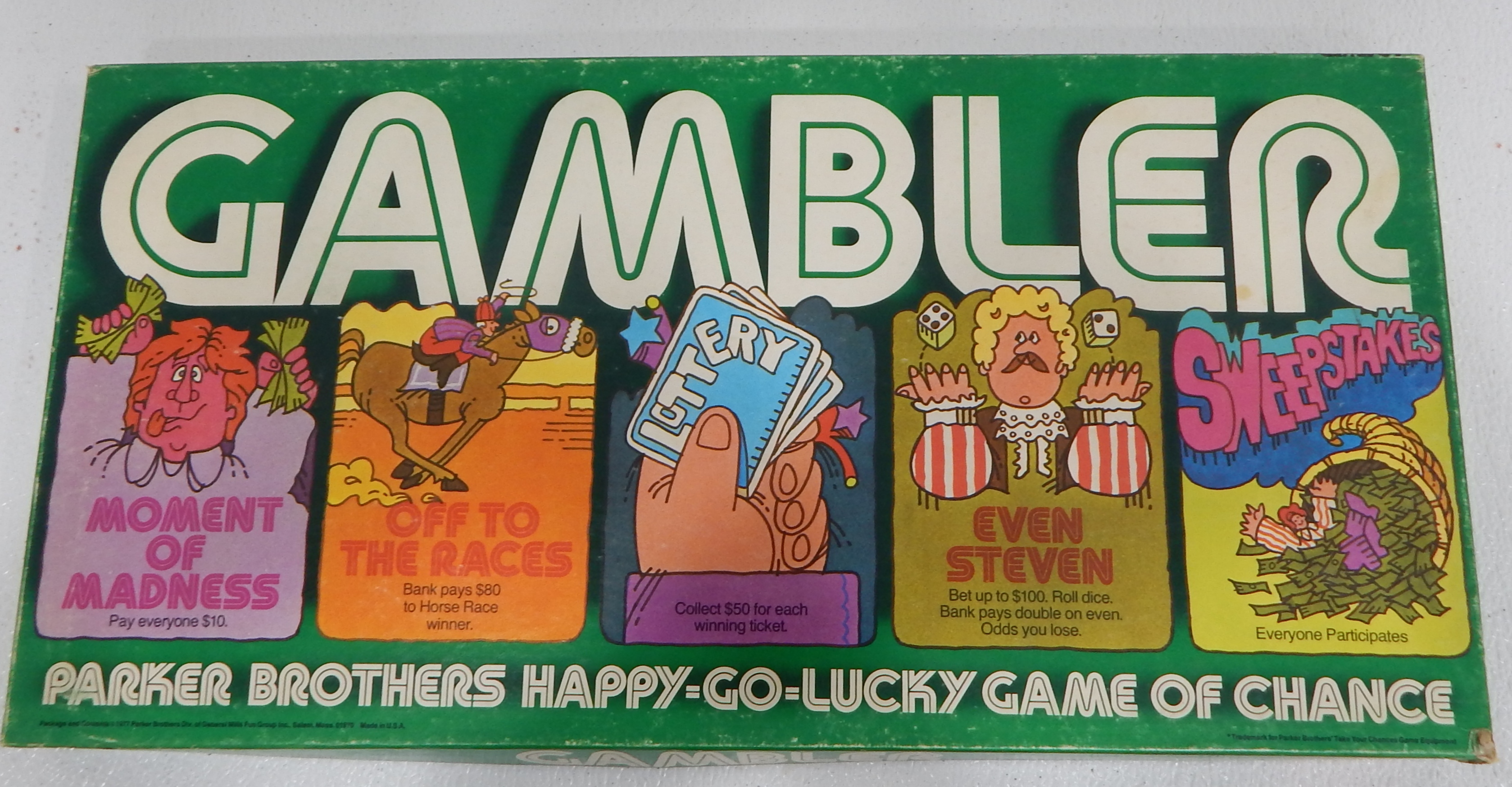 Buy the Vintage Parker Brothers Gambler Game of Chance Board Game IOB ...