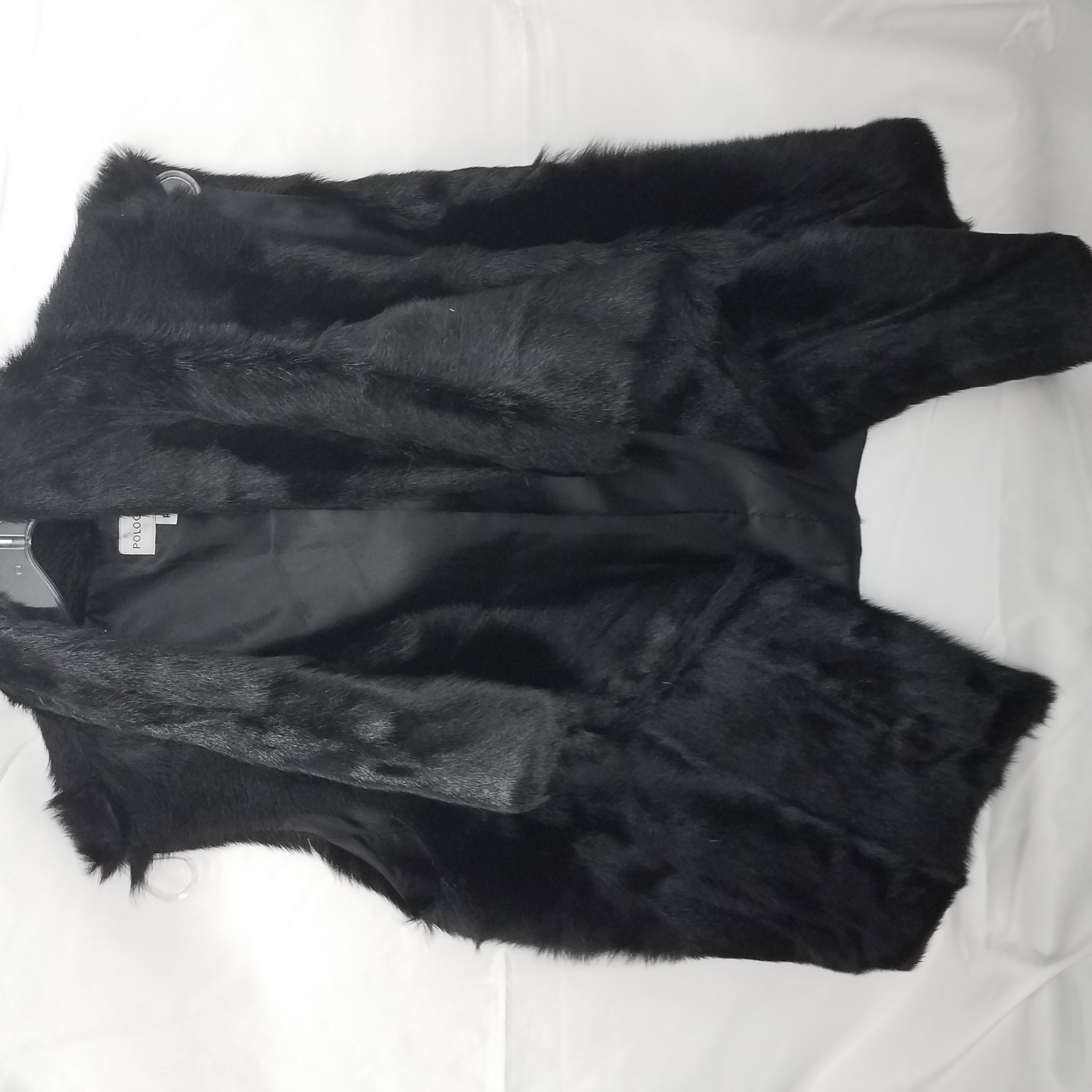 Buy the Pologeorgis Black Mink Collared A-Line Fur Vest | GoodwillFinds