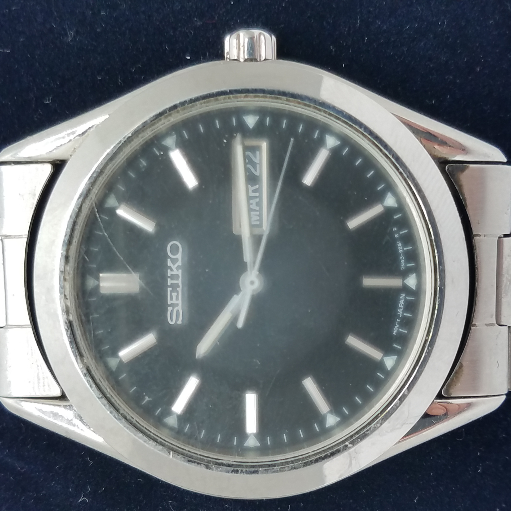 Buy the Seiko 7N43-9070 Essentials Black Dial 37mm Watch | GoodwillFinds