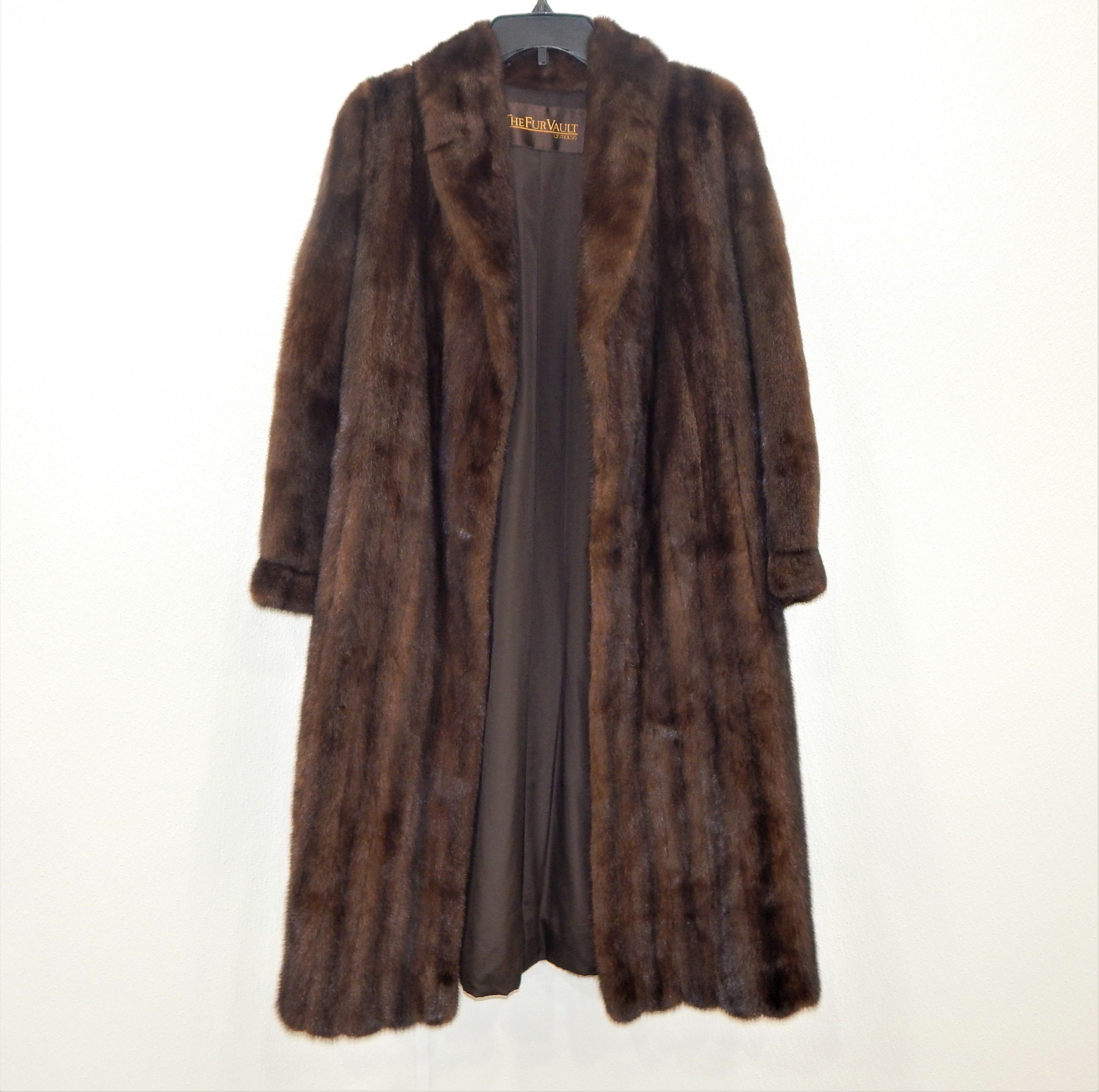 Buy the Macy's Fur Vault Women's Long Brown Mink Fur Coat | GoodwillFinds