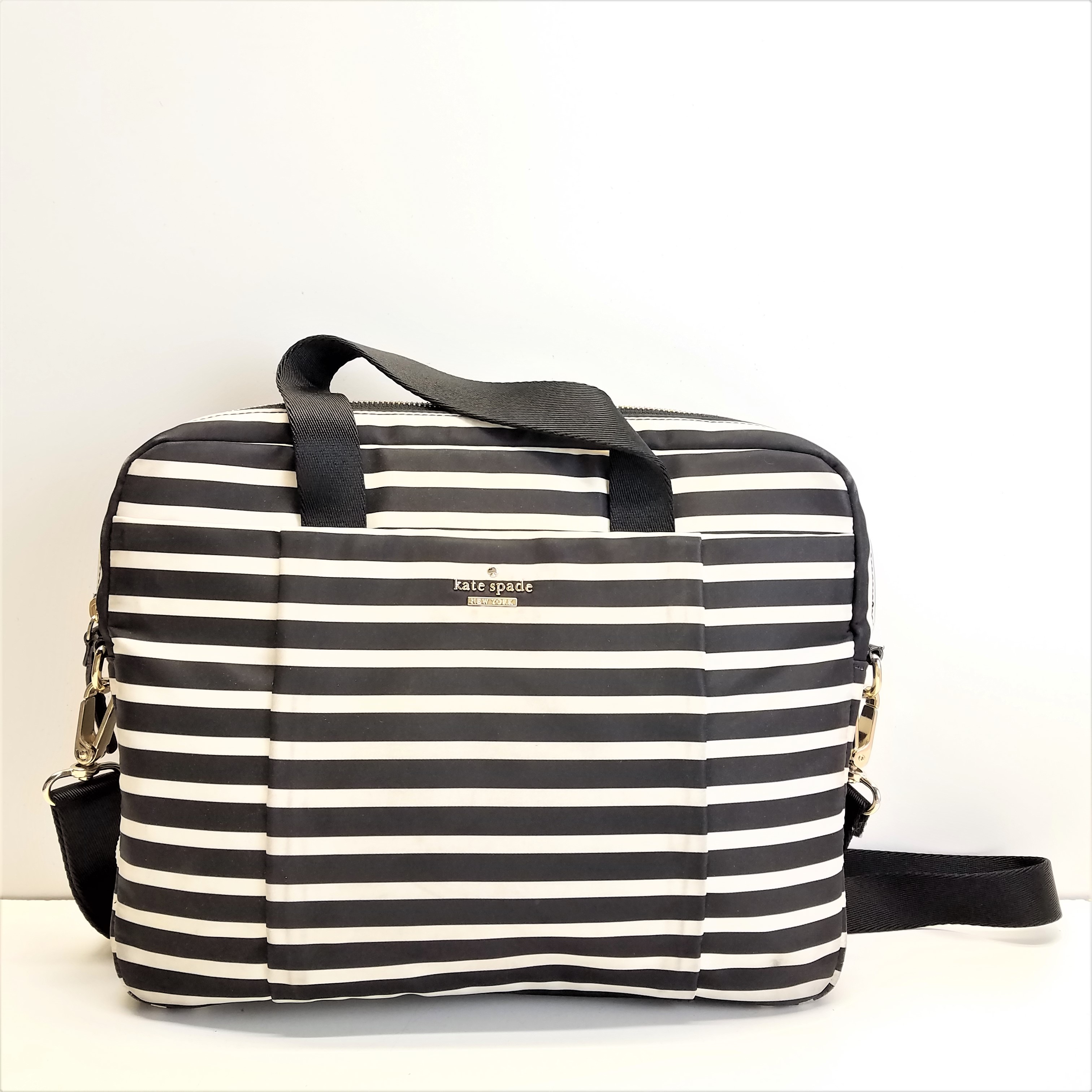 Buy the Kate Spade Striped Laptop Bag | GoodwillFinds