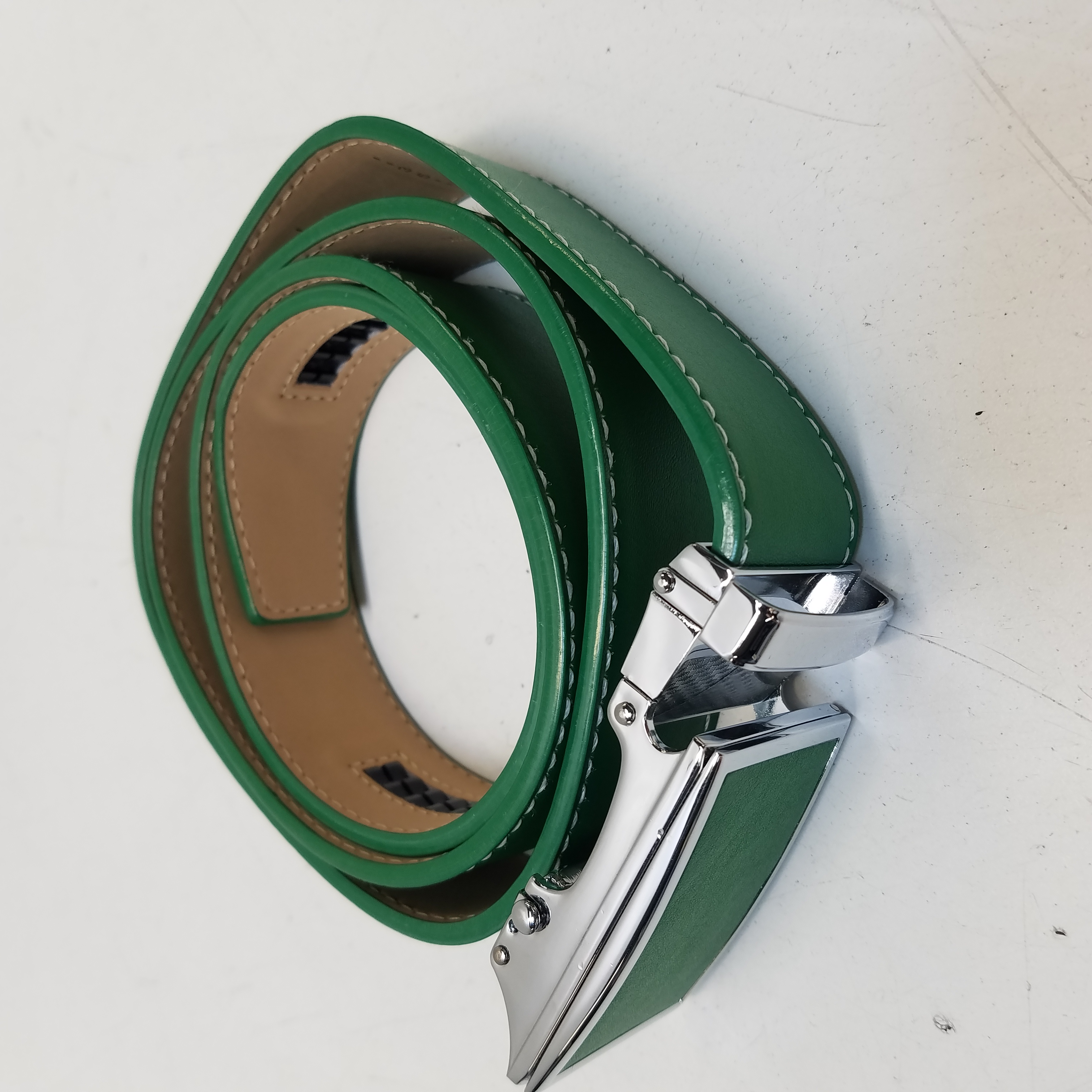 Buy the Next Belt Green Leather | GoodwillFinds