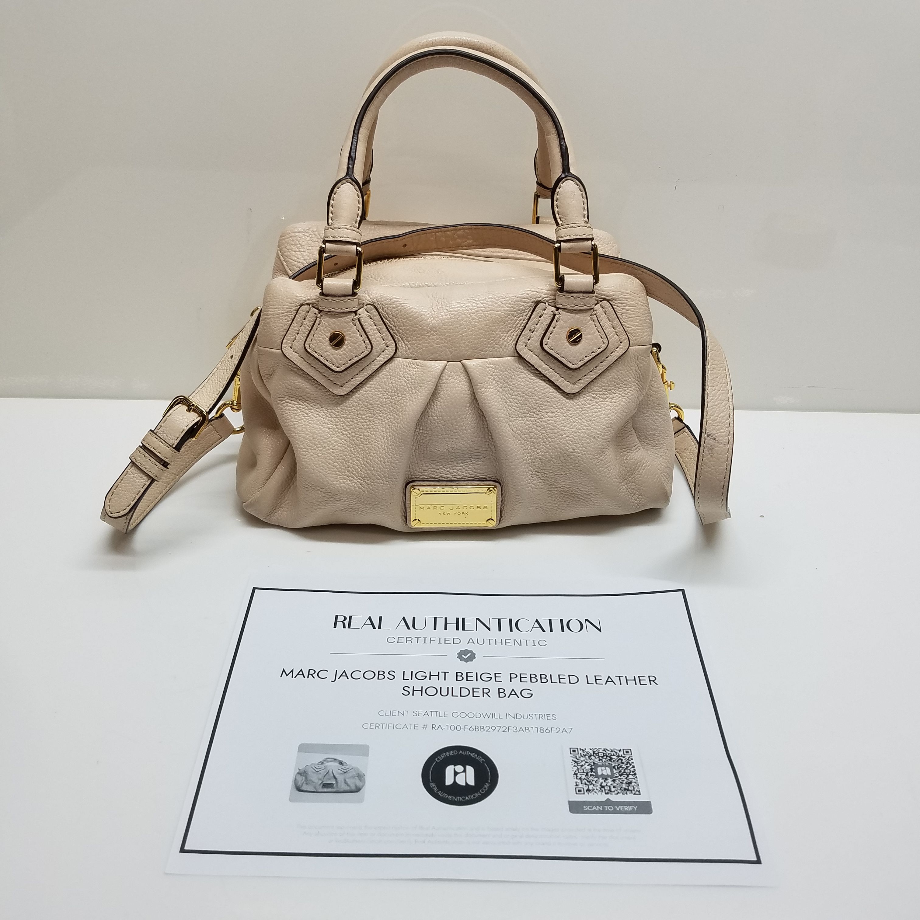 Marc Jacobs - Authenticated Handbag - Leather Beige for Women, Very Good Condition
