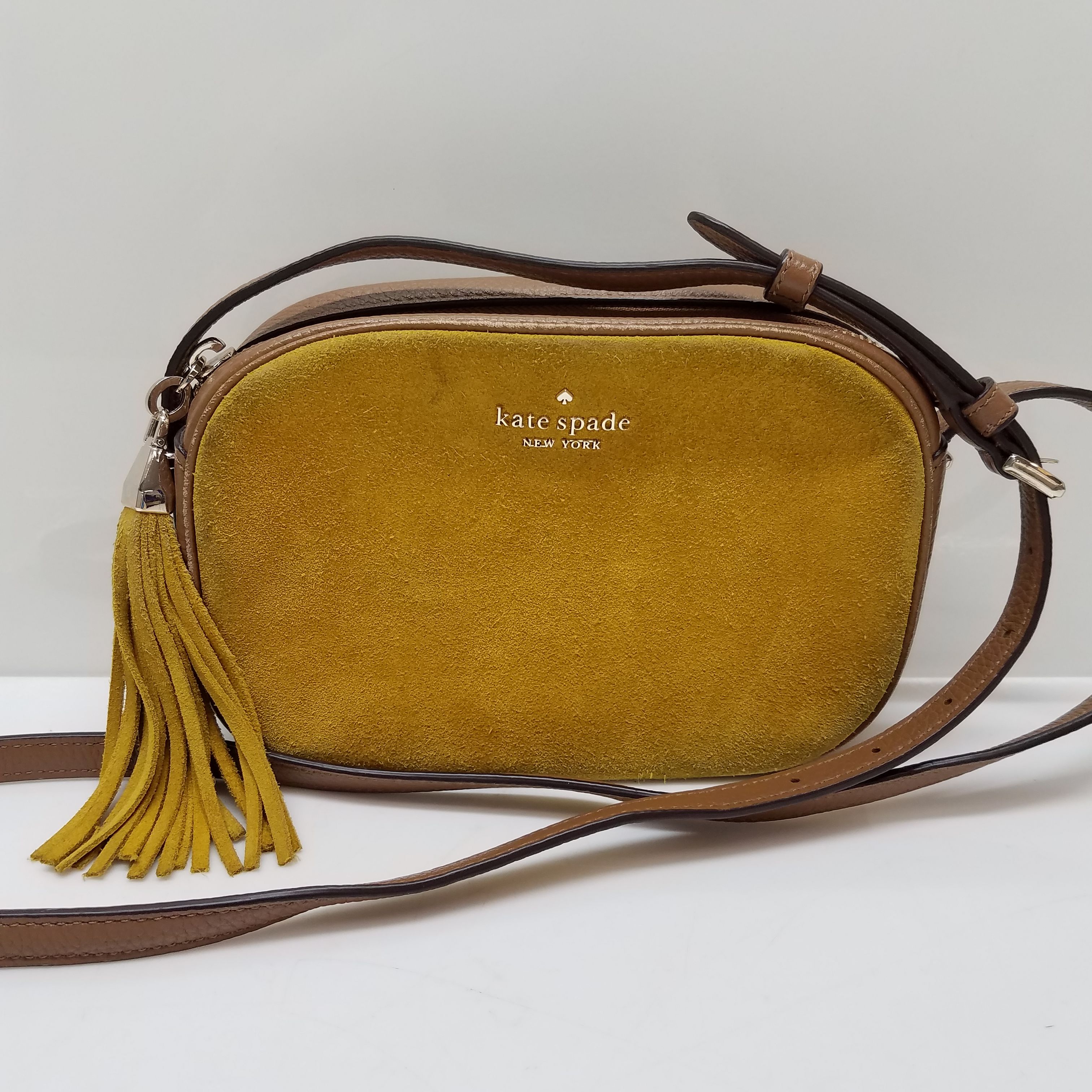 Buy the Kate Spade New York Women's Chartreuse/Brown Crossbody Mini Purse  Bag