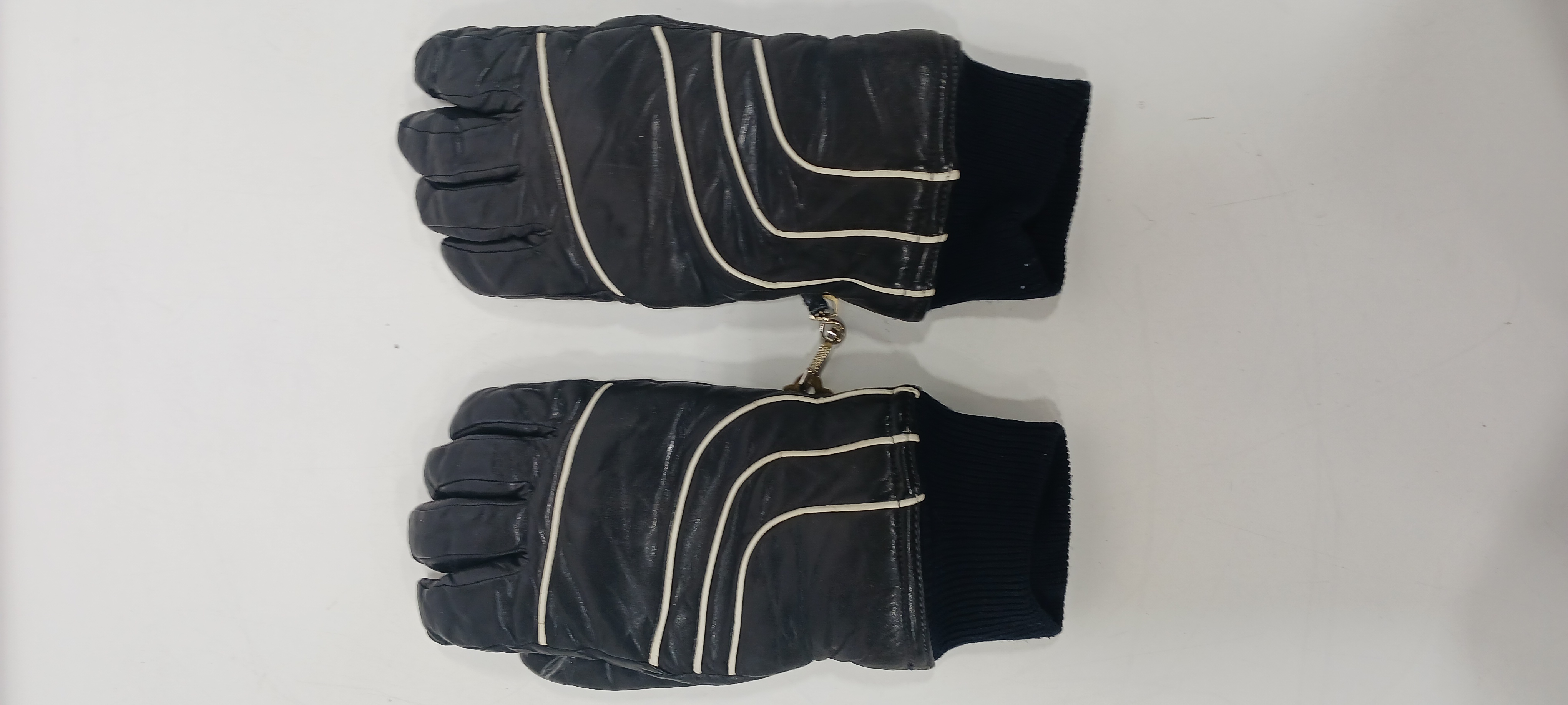 Buy the Womens Black Leather Gloves Size Medium | GoodwillFinds