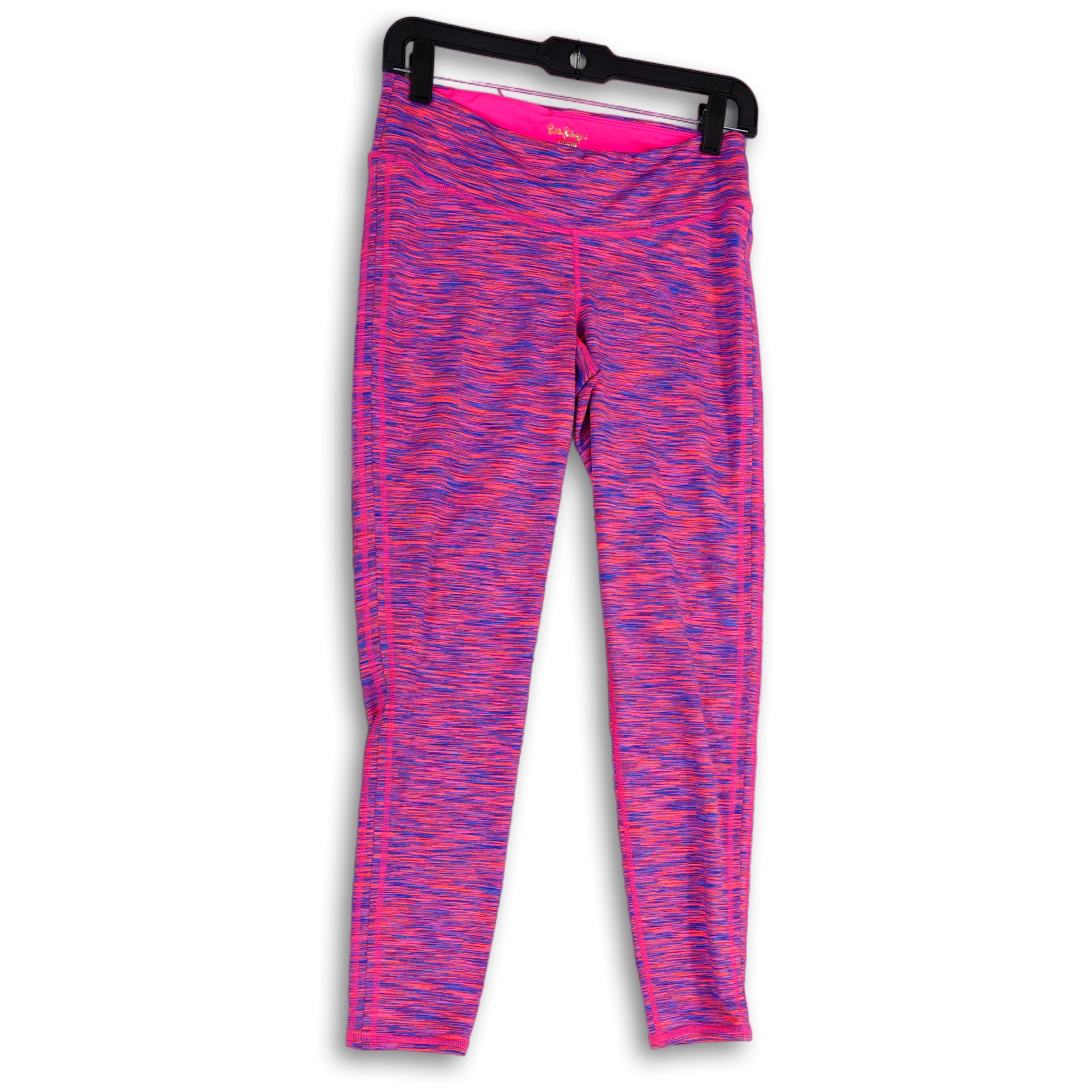 Buy the Womens Pink Blue Space Dye Stretch Skinny Leg Activewear