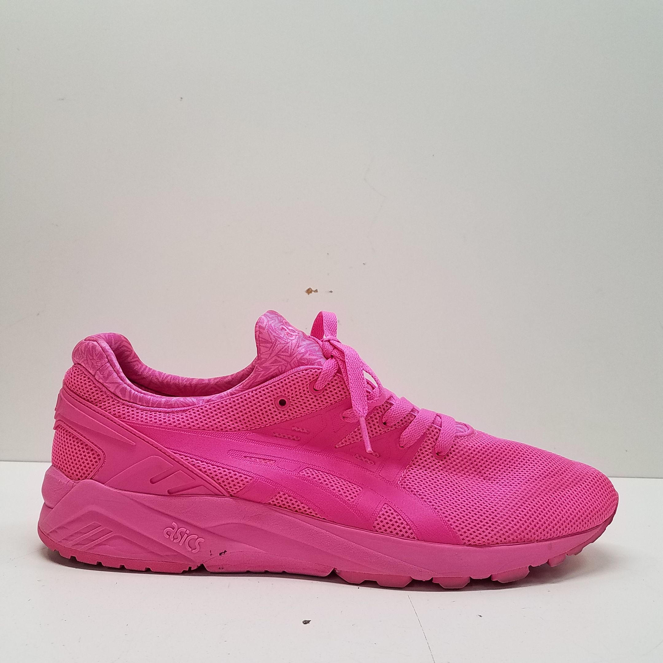 Buy the Asics Gel-Kayano Trainer Evo Neon Pink Athletic Shoes Men's ...