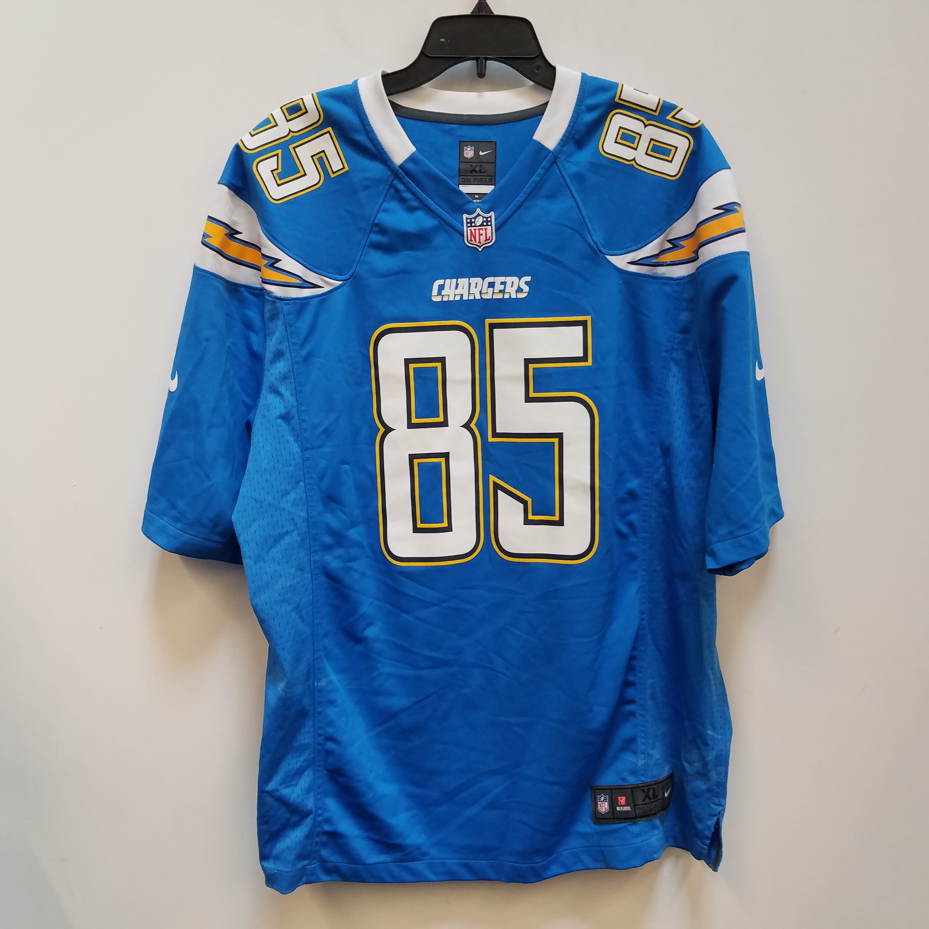 Buy the Mens Blue San Diego Chargers Antonio Gates #85 NFL Football Jersey  Size XL