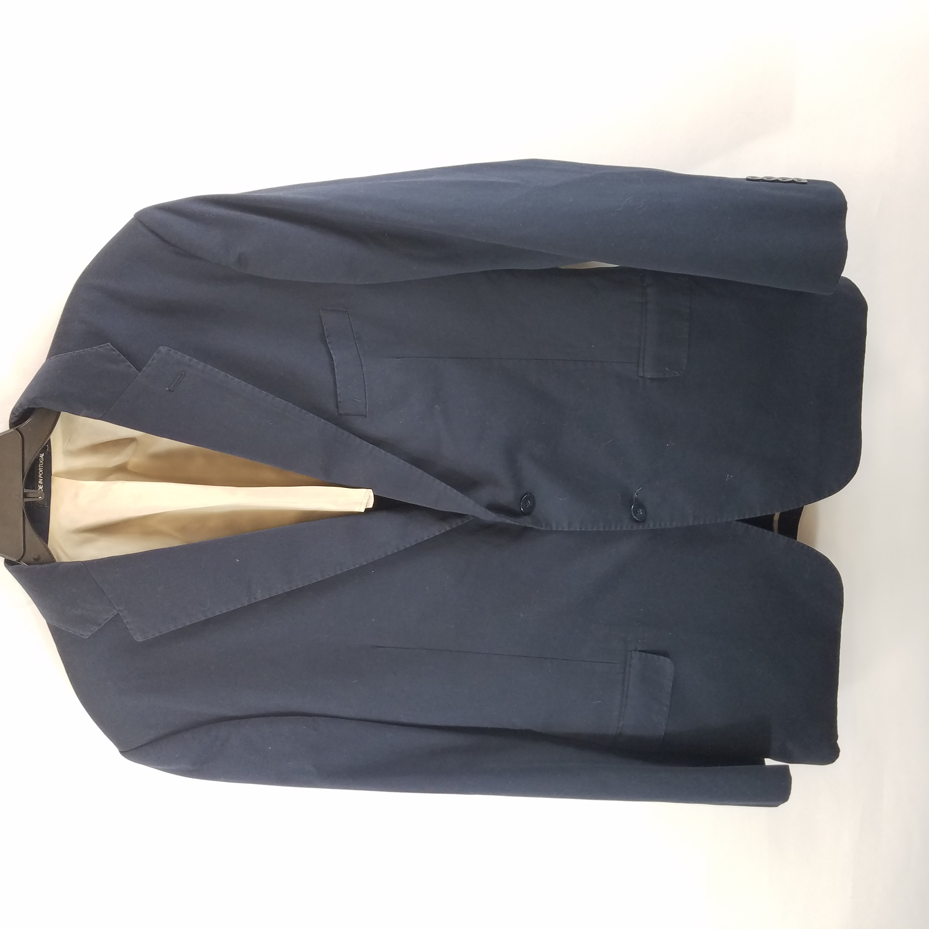 Buy the J. Hilburn Men Navy Blue Sport Coat 46 | GoodwillFinds