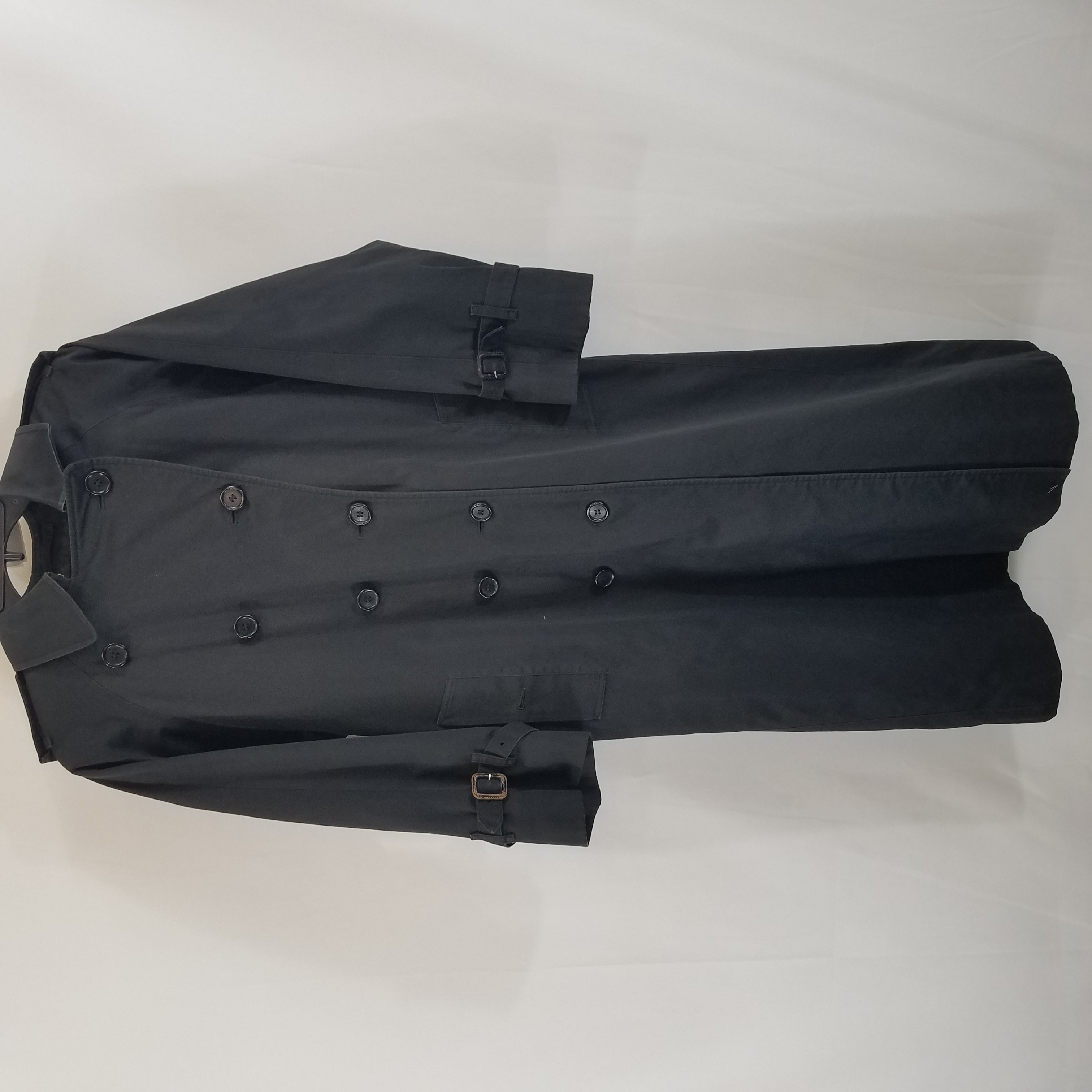 Buy the Burberry Men Black Trench Coat L | GoodwillFinds