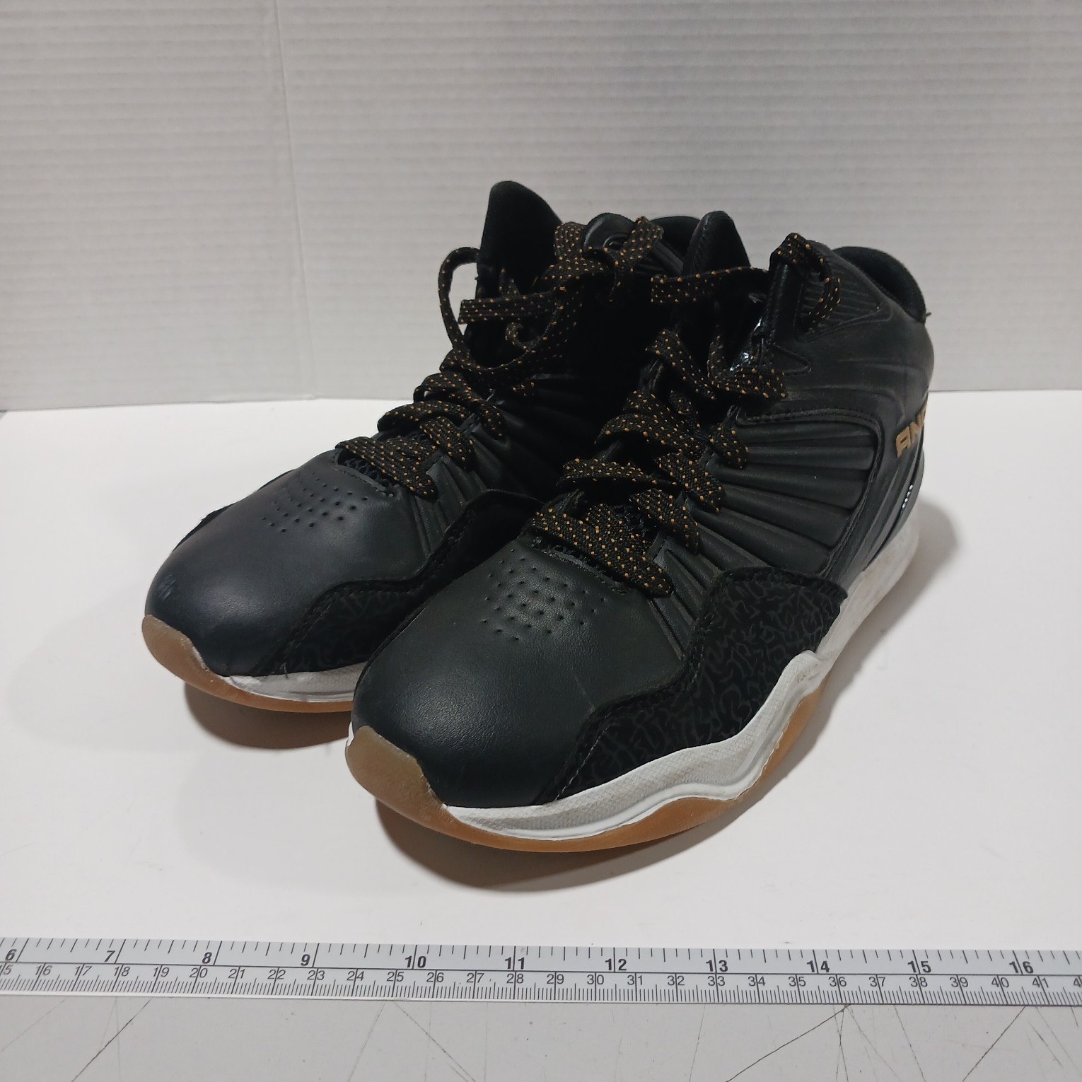 Buy the And 1 Mens Black Leather Lace Up High Top Basketball Shoes Size ...