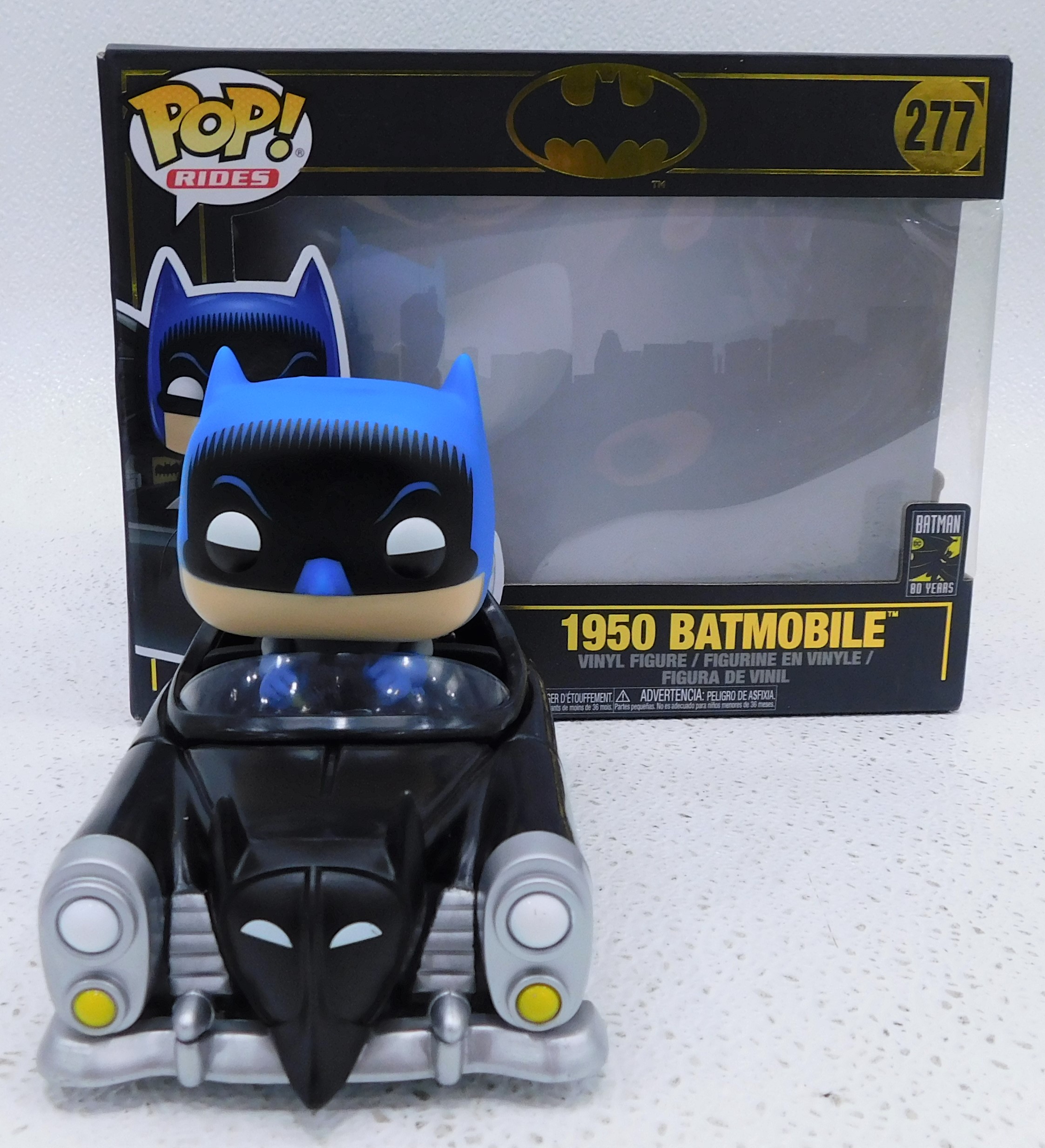 Buy the Funko Pop Batman #277 DC Superheroes 1950 Batmobile and Figure |  GoodwillFinds