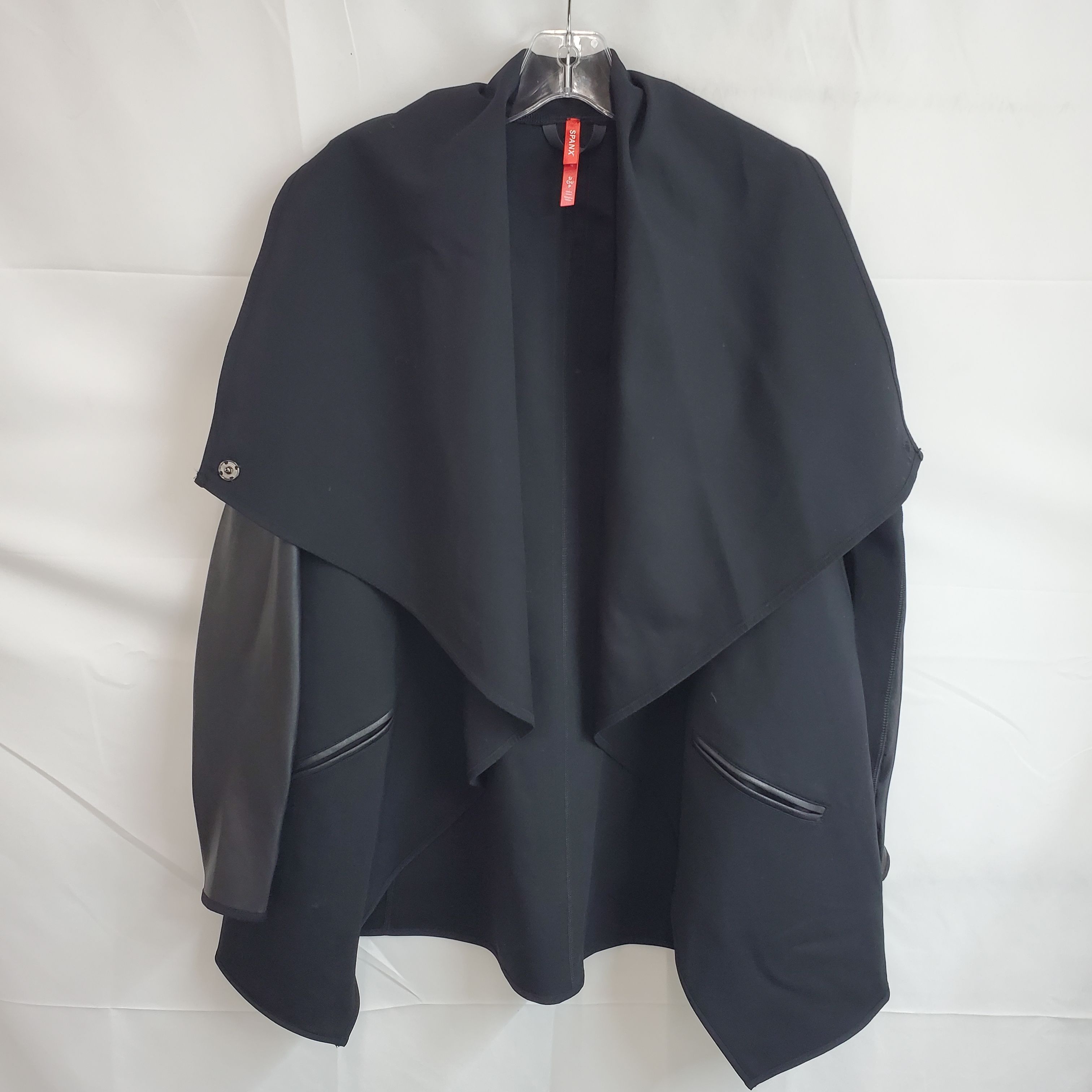 Buy the Spanx Black Drape Front Jacket NWT Women's Size S