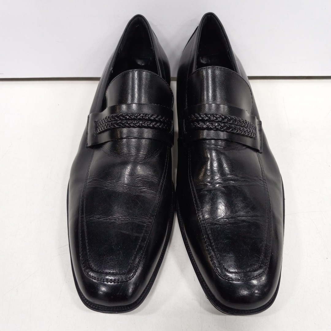 Buy the Mens Black Patent Leather Almond Toe Slip-On Formal Loafer ...