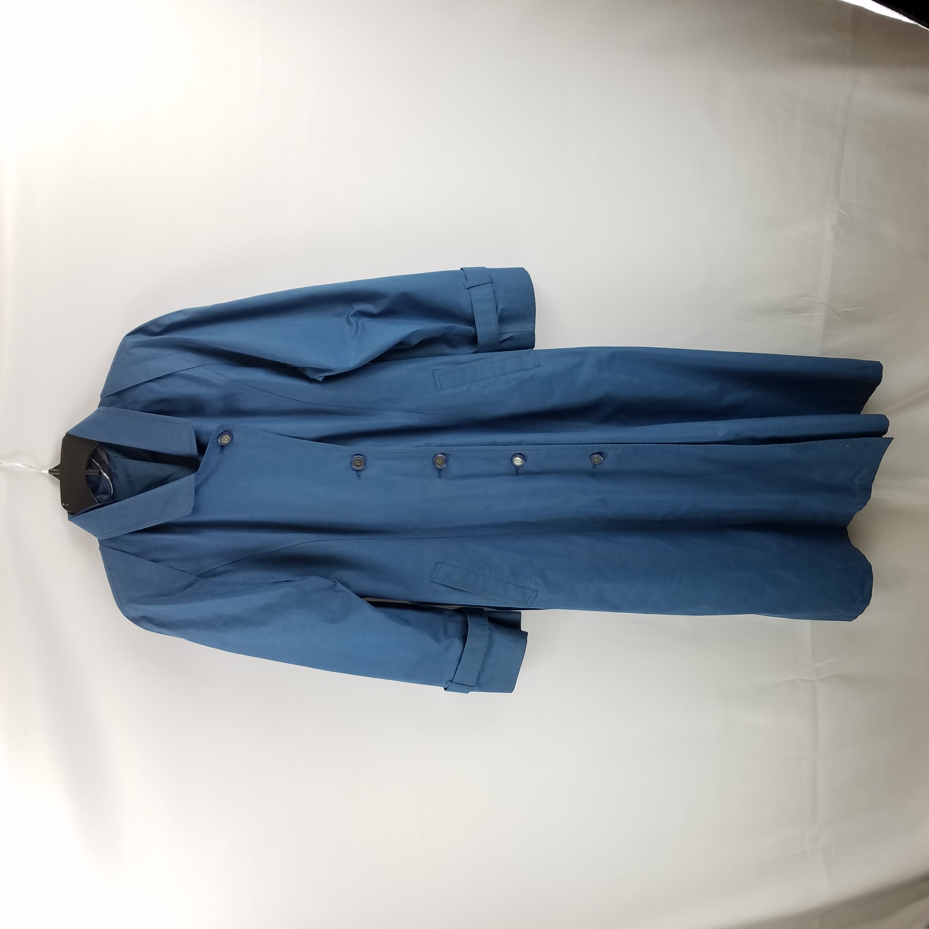 Buy the London Fog Women Trench Coat L Blue | GoodwillFinds