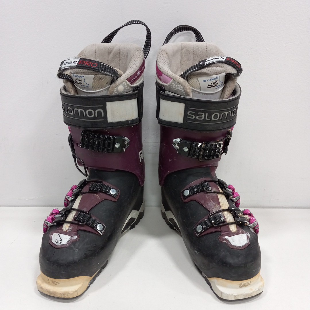 ambulance Rundt om mønt Buy the Womens Quest Pro 100 Purple Black Round Toe Buckle Mid Calf Ski  Boots Size 286mm | GoodwillFinds