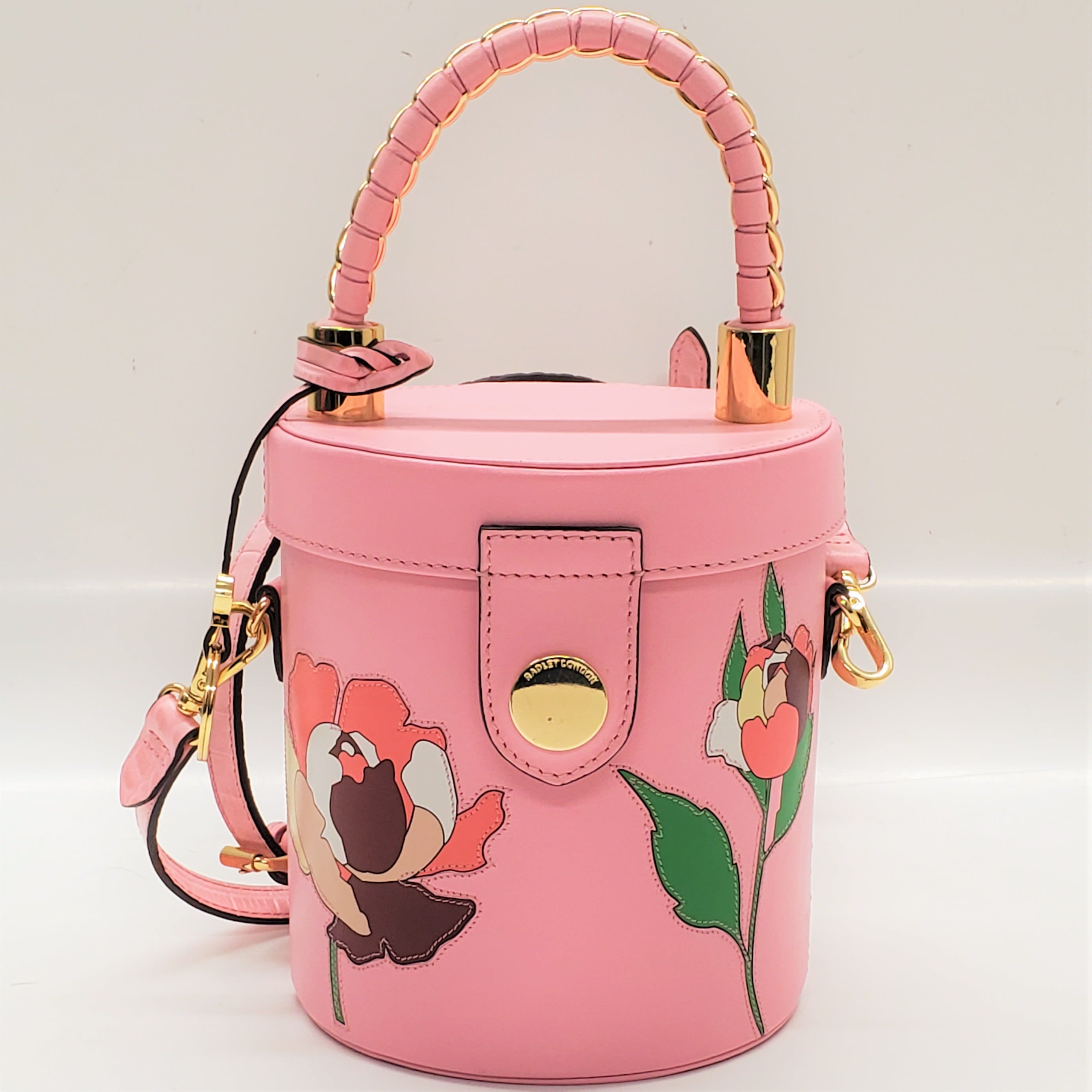 Buy Radley London Kentucky Derby Rose Small Grab Multiway Top Handle Round  Satchel Pink Leather w/ Floral Applique for USD 149.99 | GoodwillFinds