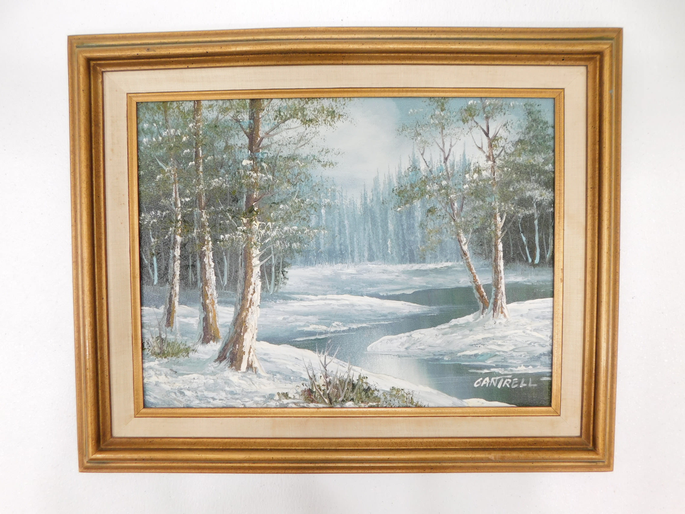Buy the Phillip Cantrell Winter Landscape Signed 16 x 12 Oil On Canvas ...