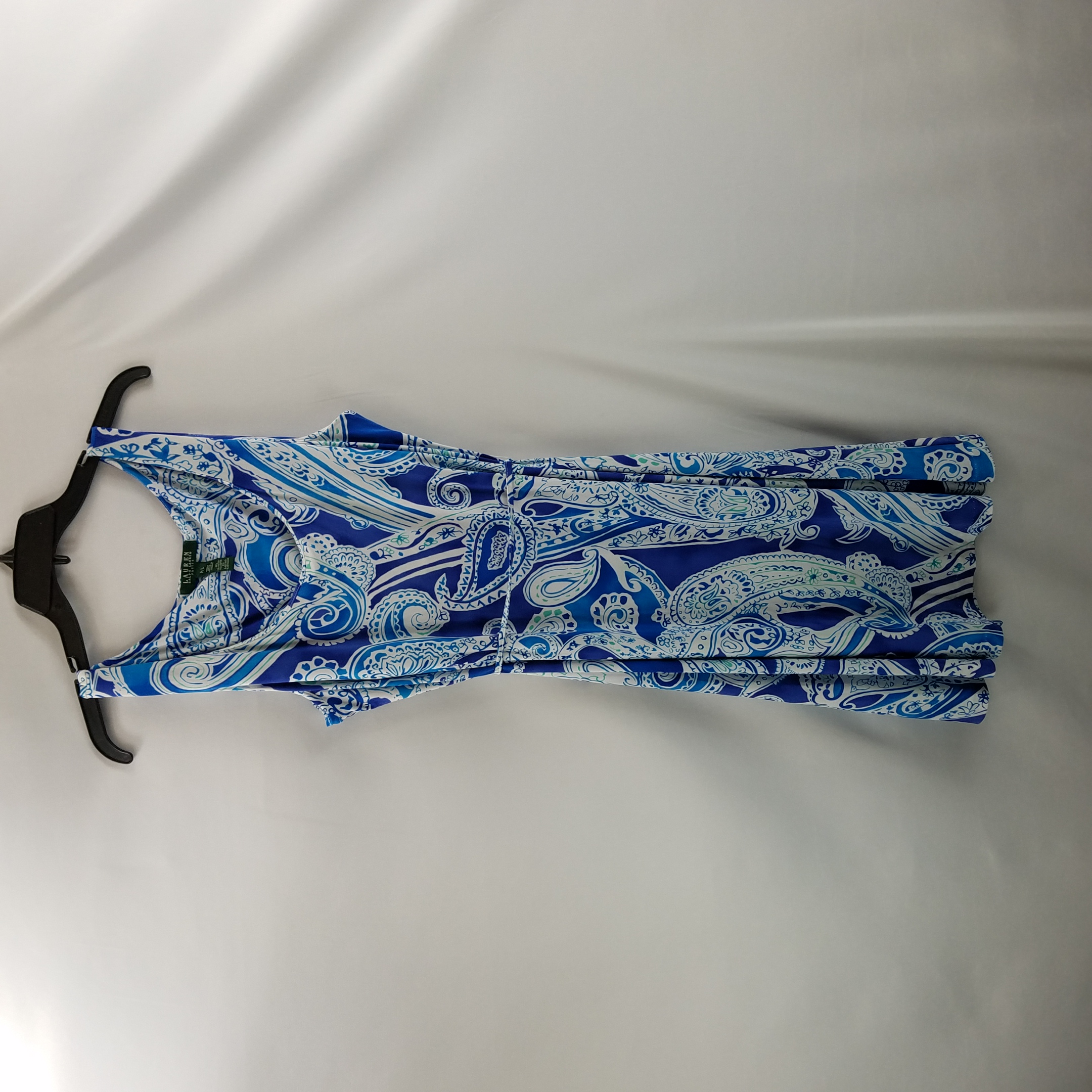 Buy the Lauren Ralph Lauren Women Dress Blue White Size P/L | GoodwillFinds