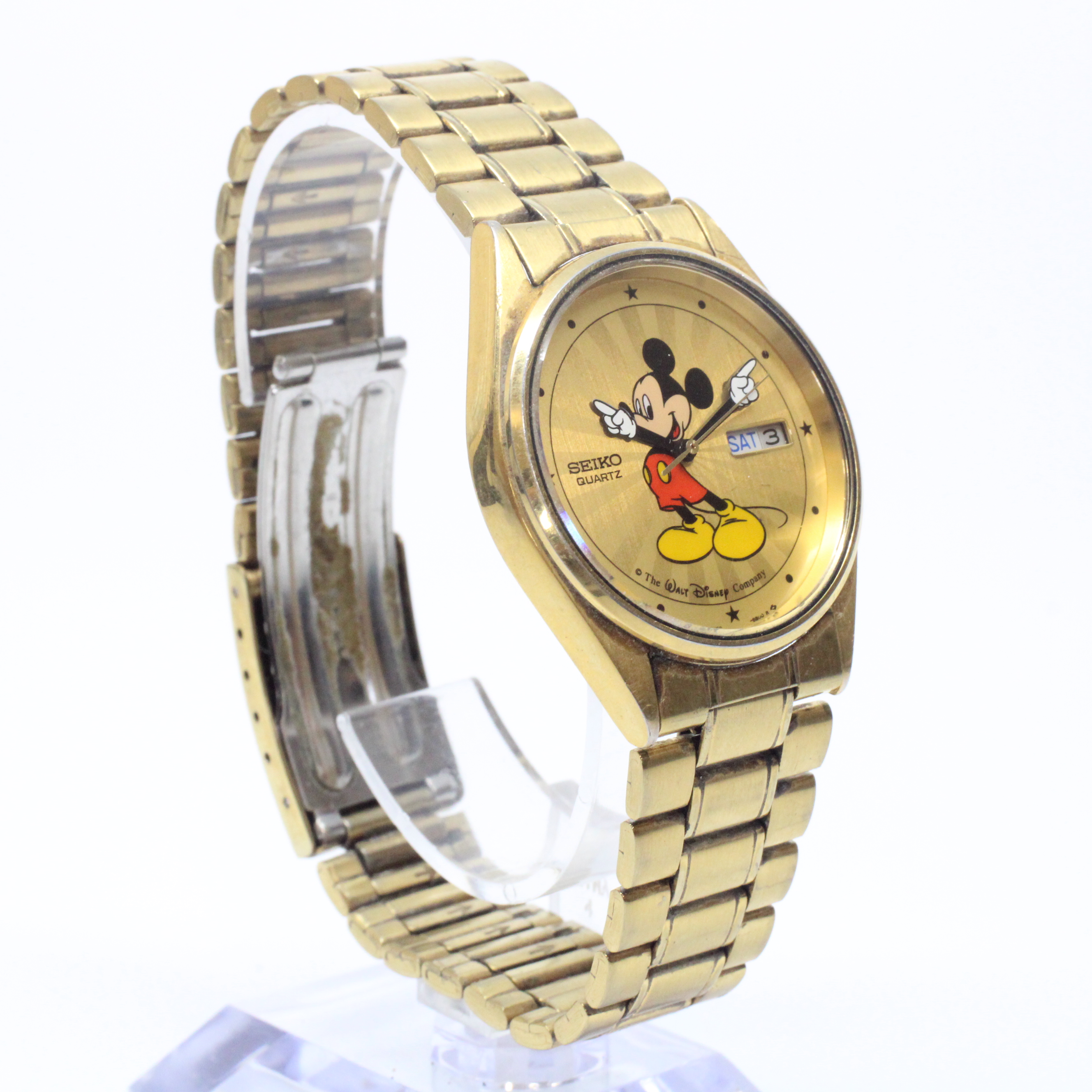 Buy the Disney Mickey Mouse 5H23-8A09 Gold Tone Sunburst Dial Watch |  GoodwillFinds