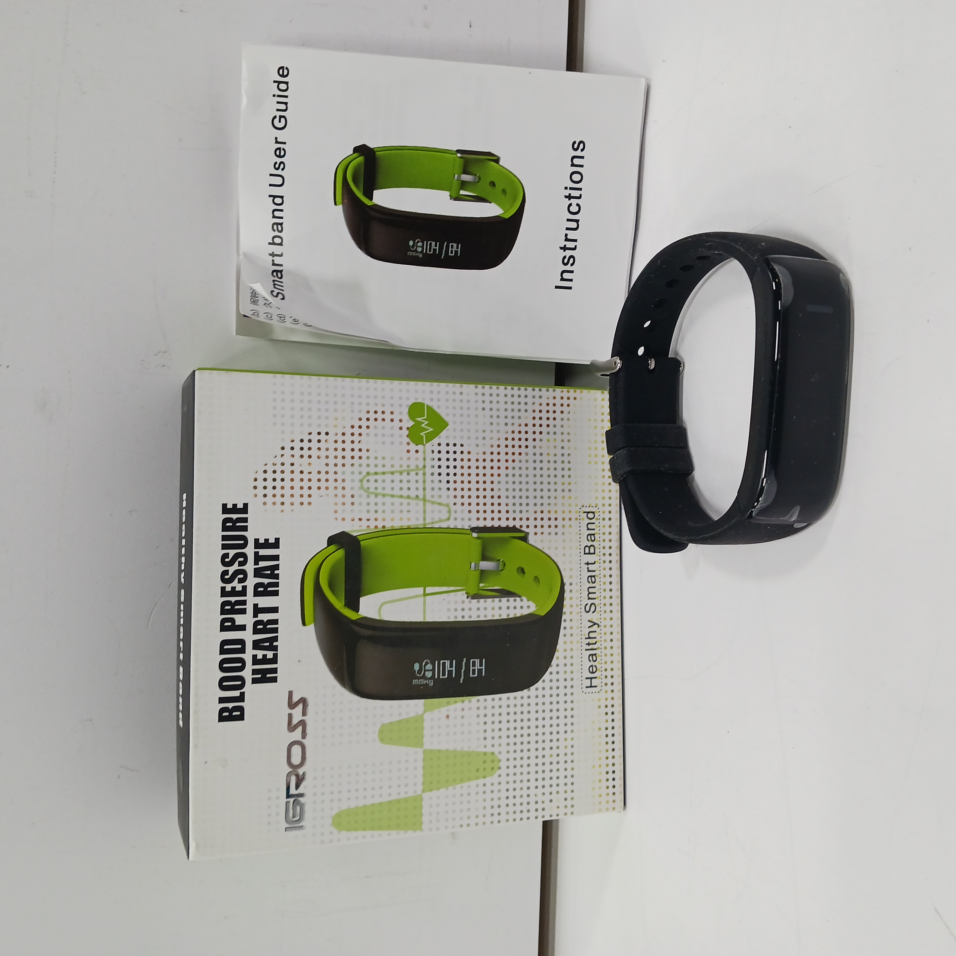 Buy the Blood Pressure Heart Rate Healthy Smart Band with Manual IOB |  GoodwillFinds