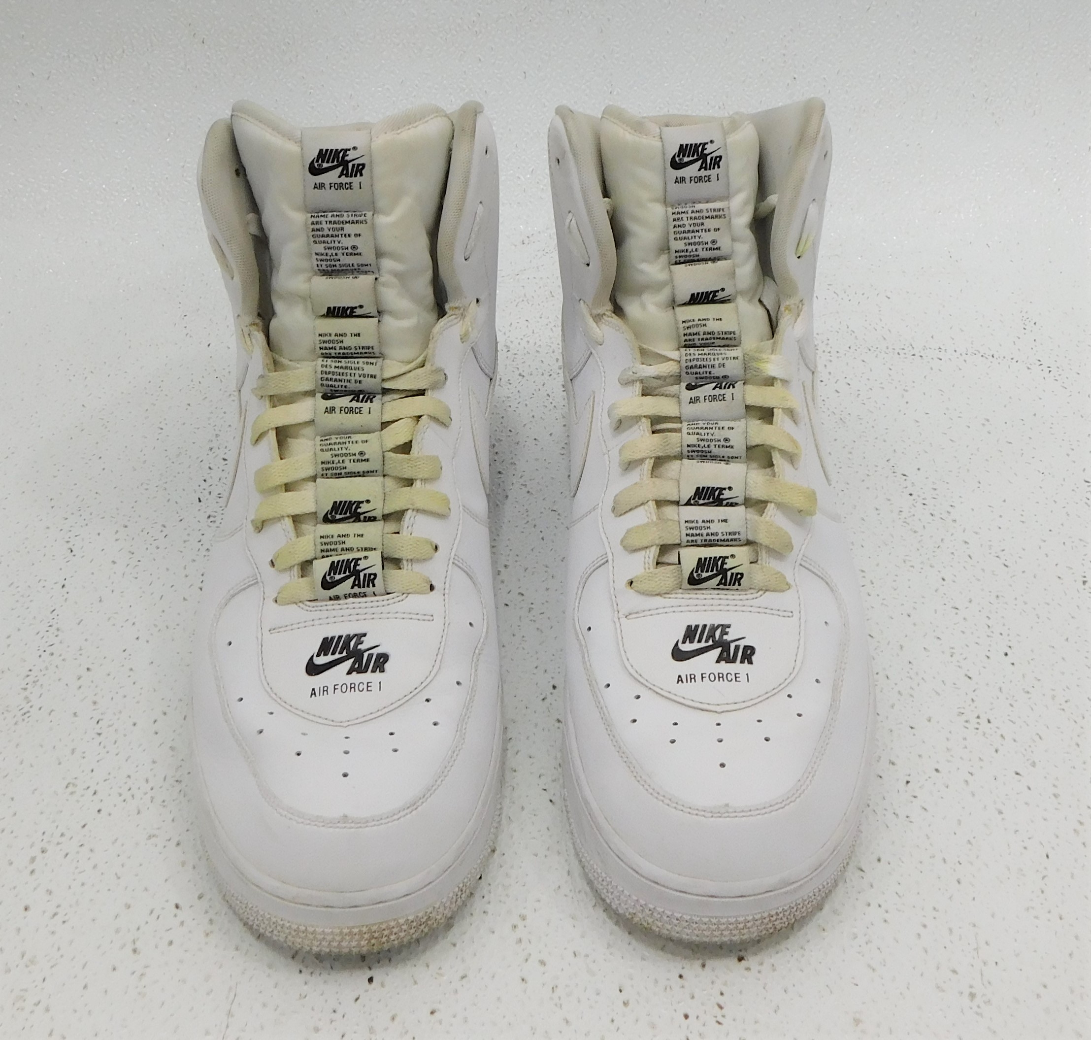 Buy the Nike Air Force 1 High Dual Air White Black Men's Shoe Size 14 ...