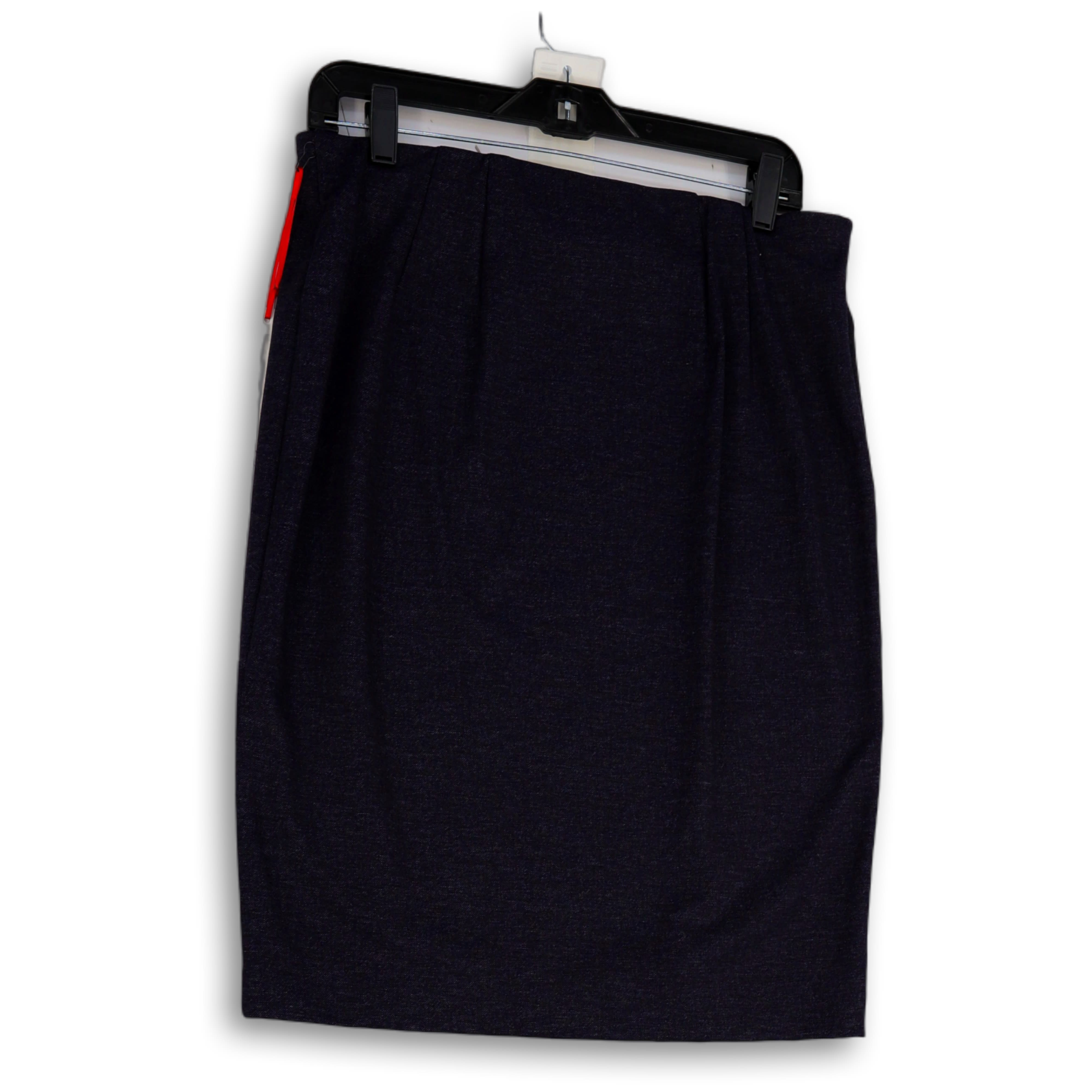Buy the NWT Womens Blue Pleated Knee Length Straight & Pencil Skirt ...