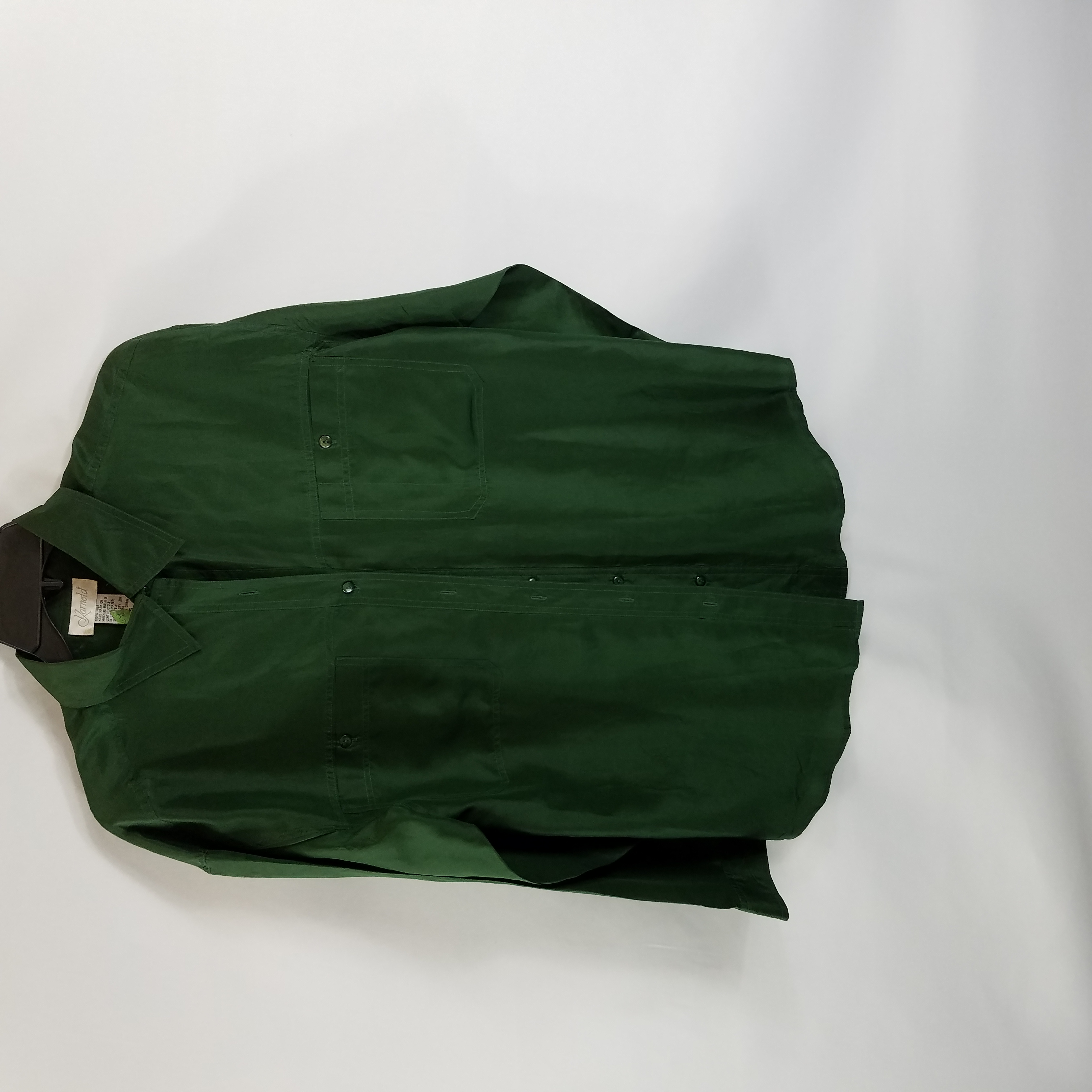 Buy the Karnold Women Green Silk Blouse S | GoodwillFinds