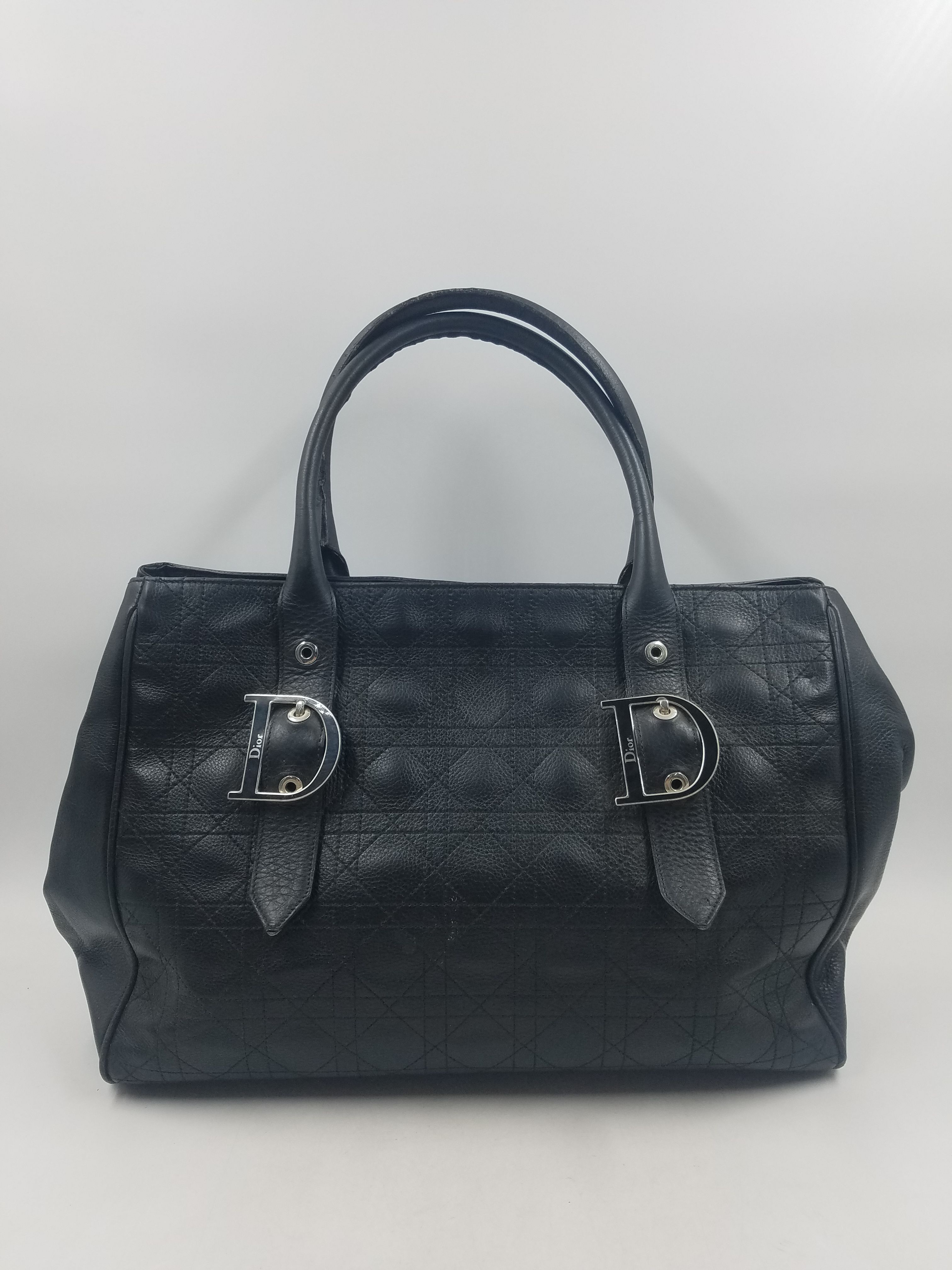 Buy the Christian Dior Black Cannage Tote COA | GoodwillFinds