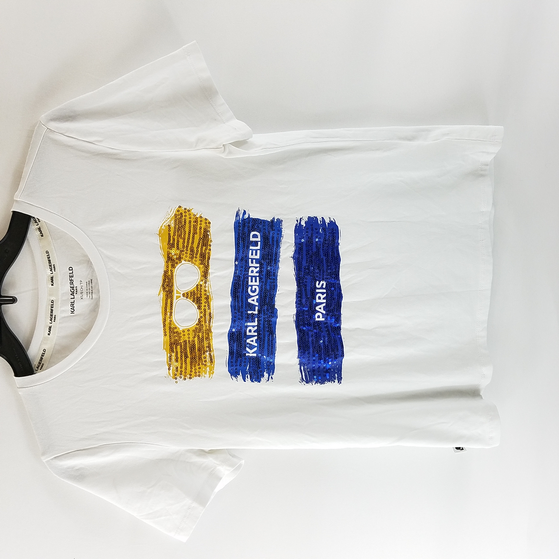 bubbel markt Weekendtas Buy the Karl Lagerfeld Men White Graphic Tee Shirt XS | GoodwillFinds